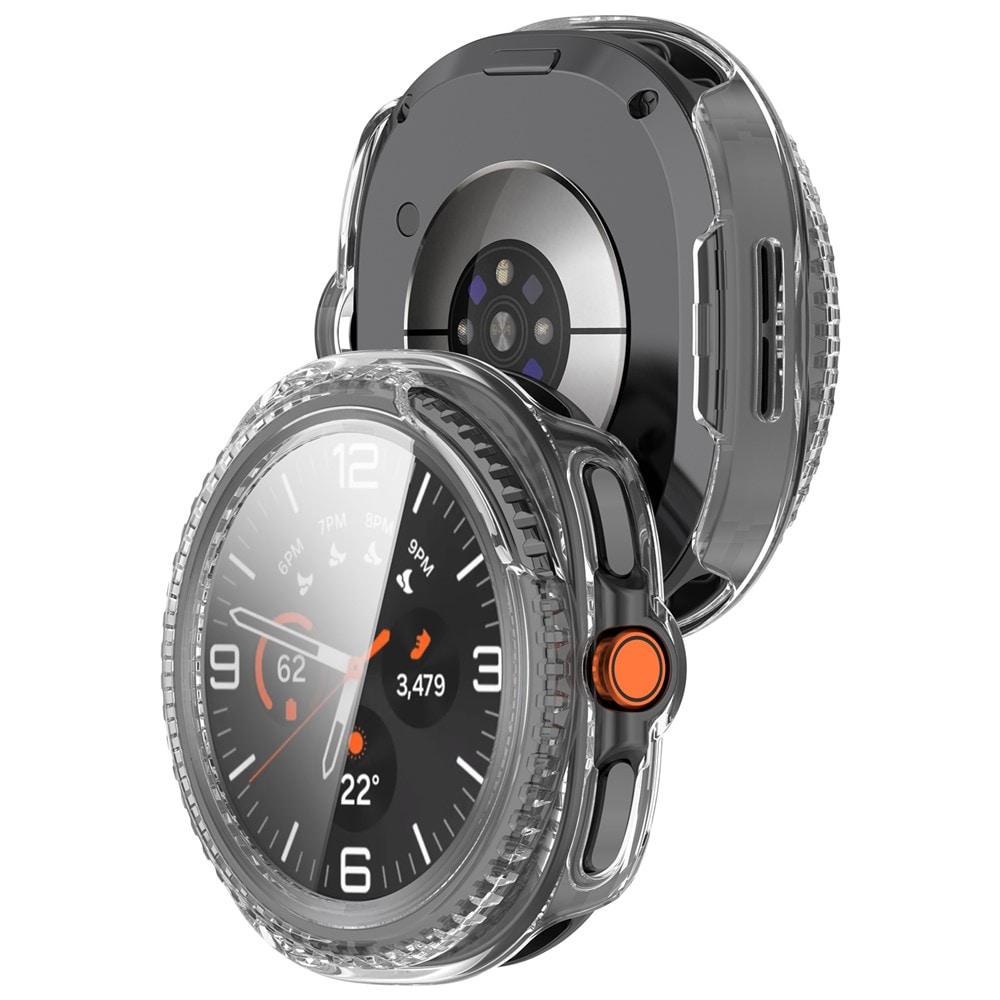 Samsung Galaxy Watch 8 Classic Heltäckande skal med inbyggt skärmskydd, Genomskinlig