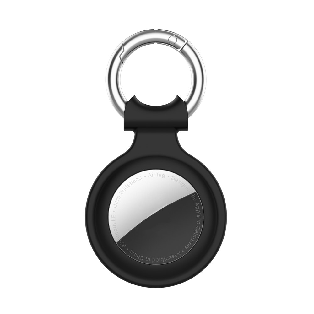 Apple AirTag Nyckelring med silikonskal hjärta, Svart
