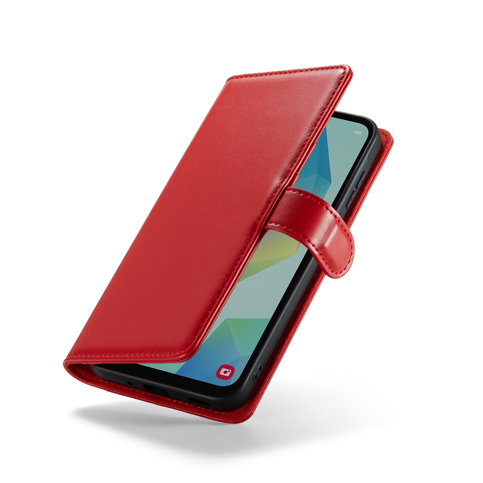 Samsung Galaxy A16 Plånboksfodral i Äkta Läder, Röd