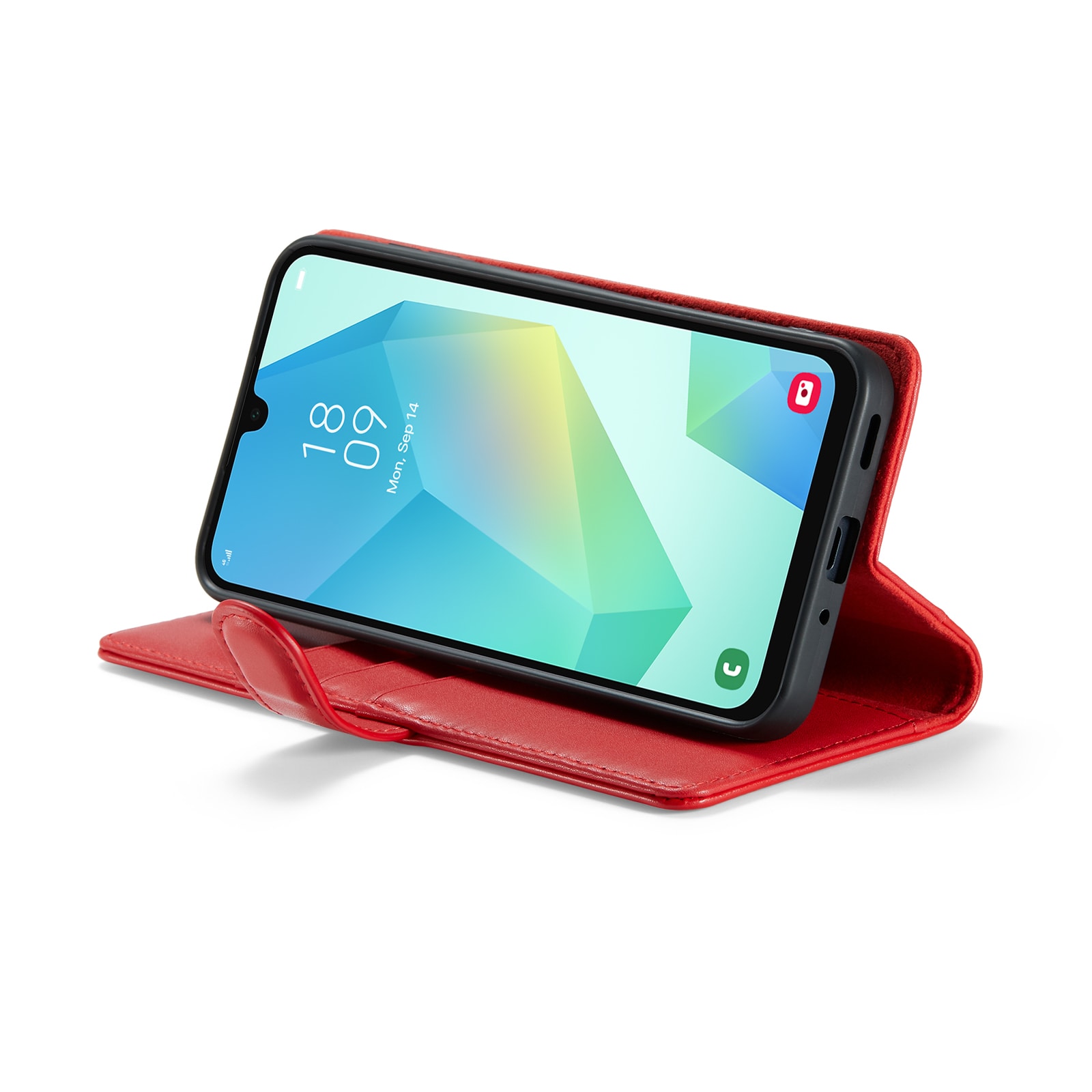 Samsung Galaxy A16 Plånboksfodral i Äkta Läder, Röd