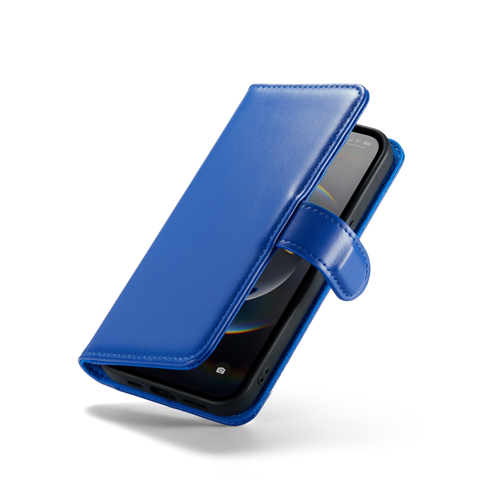 iPhone 16e Plånboksfodral i Äkta Läder, Blå