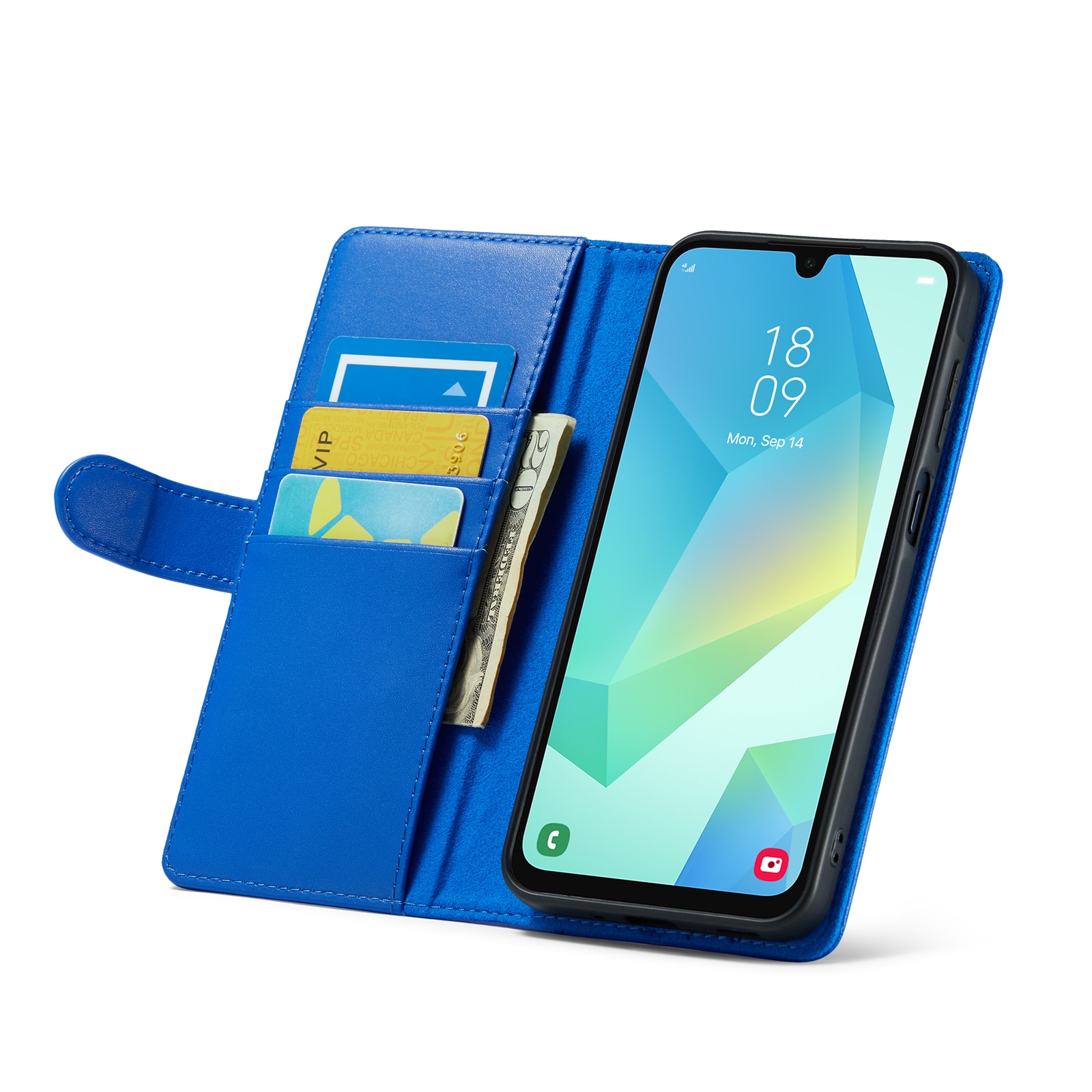 Samsung Galaxy A16 Plånboksfodral i Äkta Läder, Blå