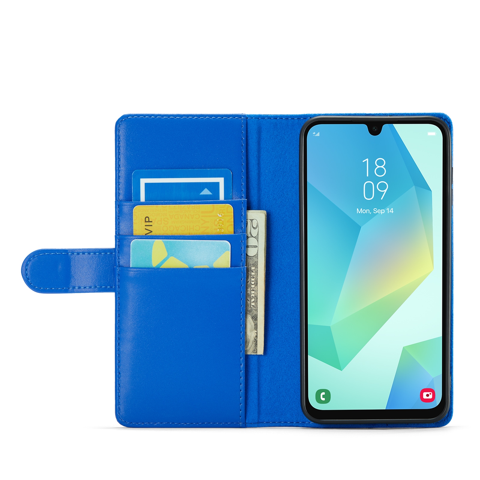 Samsung Galaxy A16 Plånboksfodral i Äkta Läder, Blå