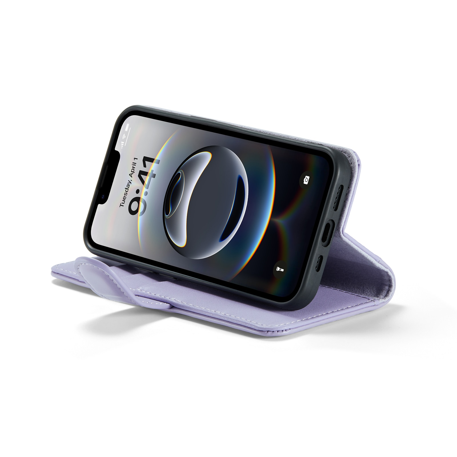 iPhone 16e Plånboksfodral i Äkta Läder, Lila