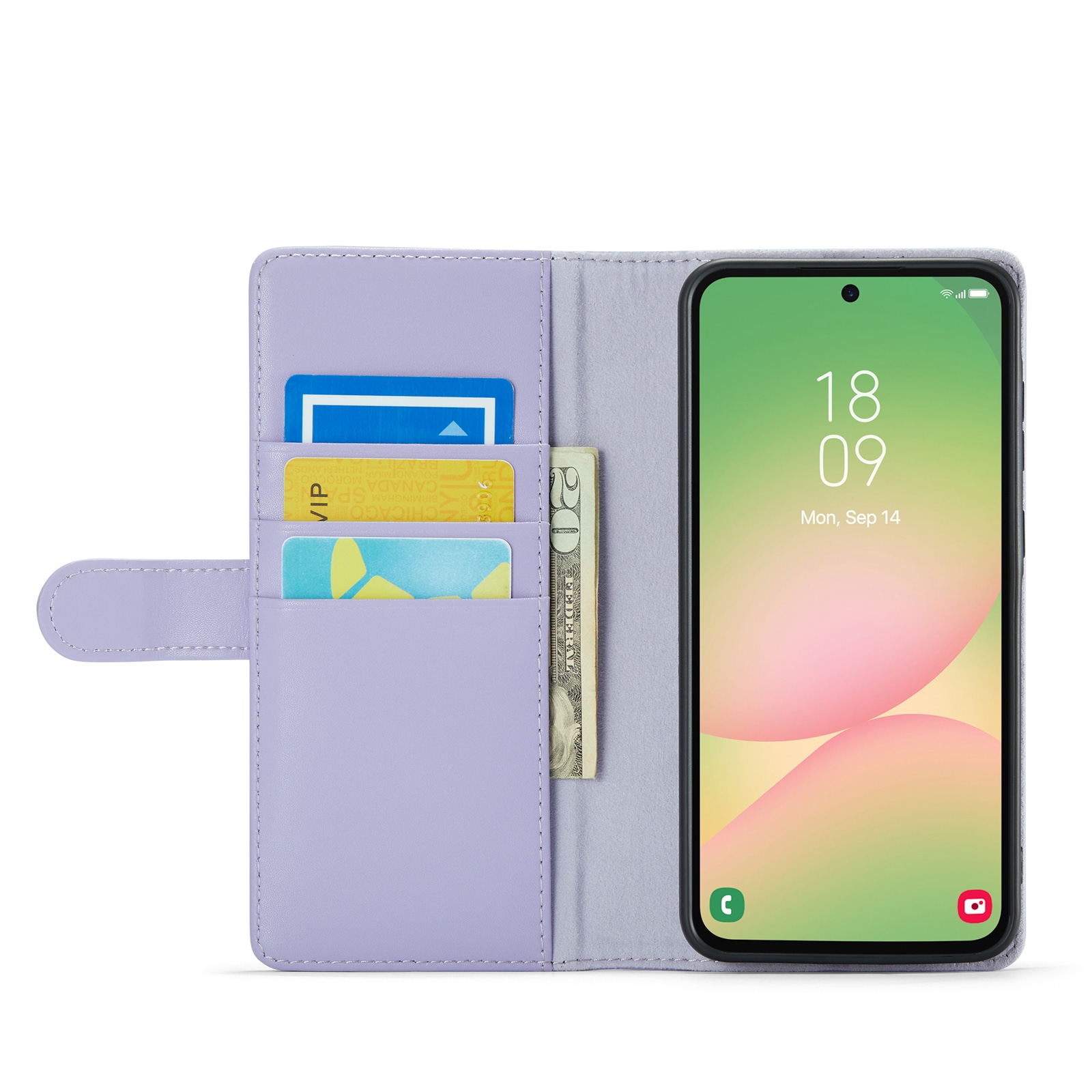 Samsung Galaxy A56 Plånboksfodral i Äkta Läder, Lila