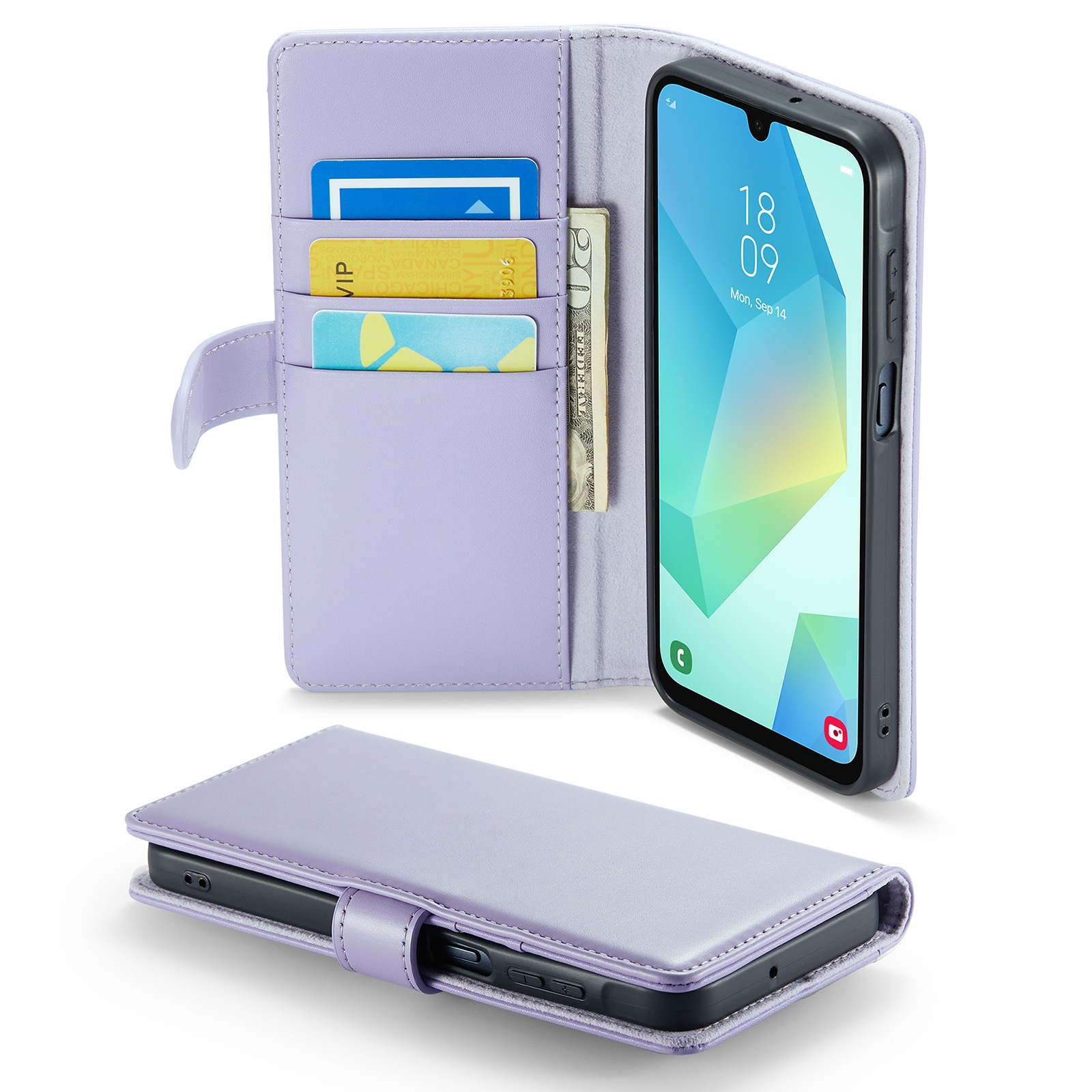 Samsung Galaxy A16 Plånboksfodral i Äkta Läder, Lila