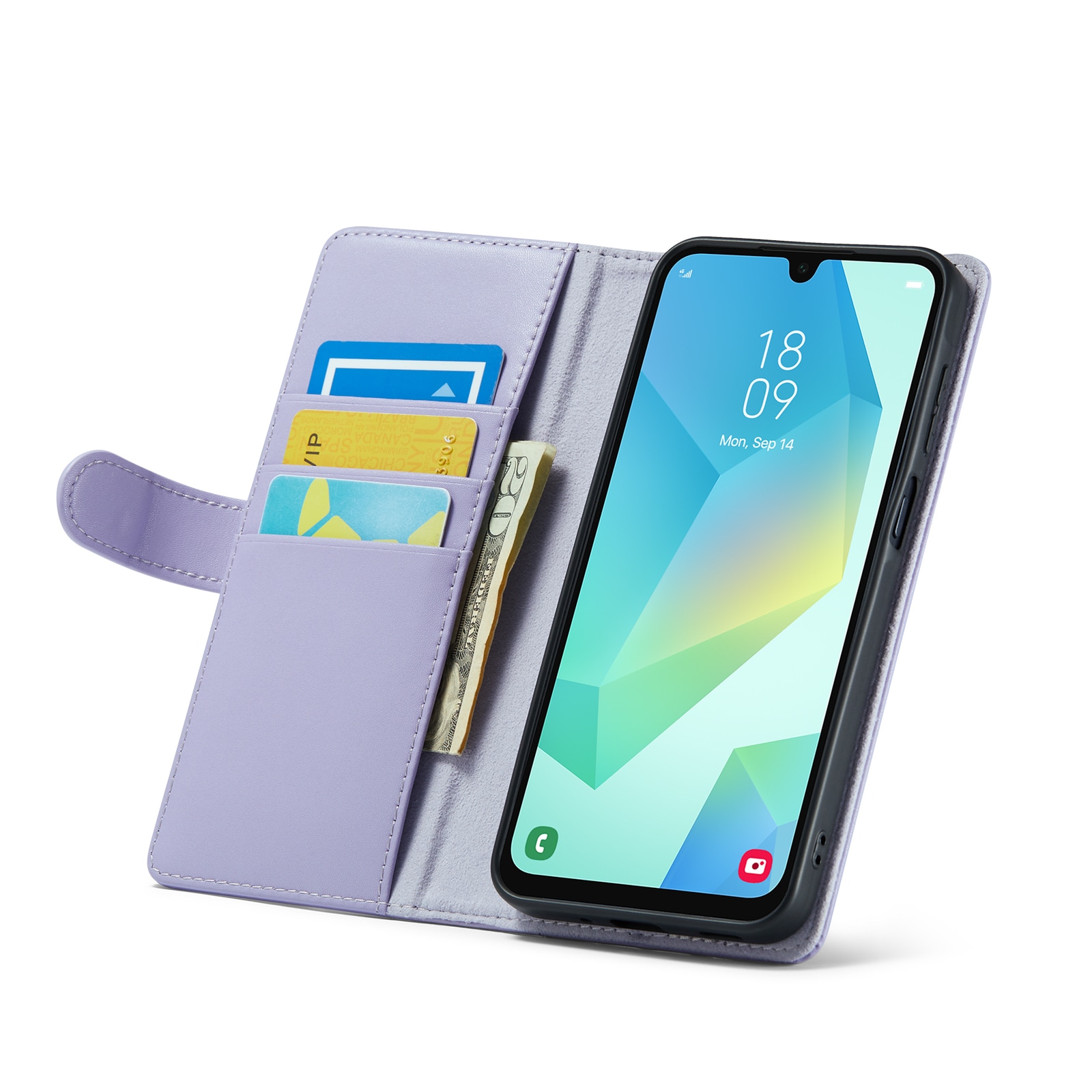 Samsung Galaxy A16 Plånboksfodral i Äkta Läder, Lila