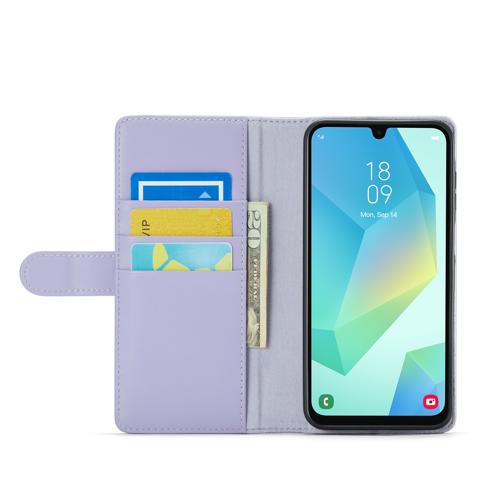 Samsung Galaxy A16 Plånboksfodral i Äkta Läder, Lila