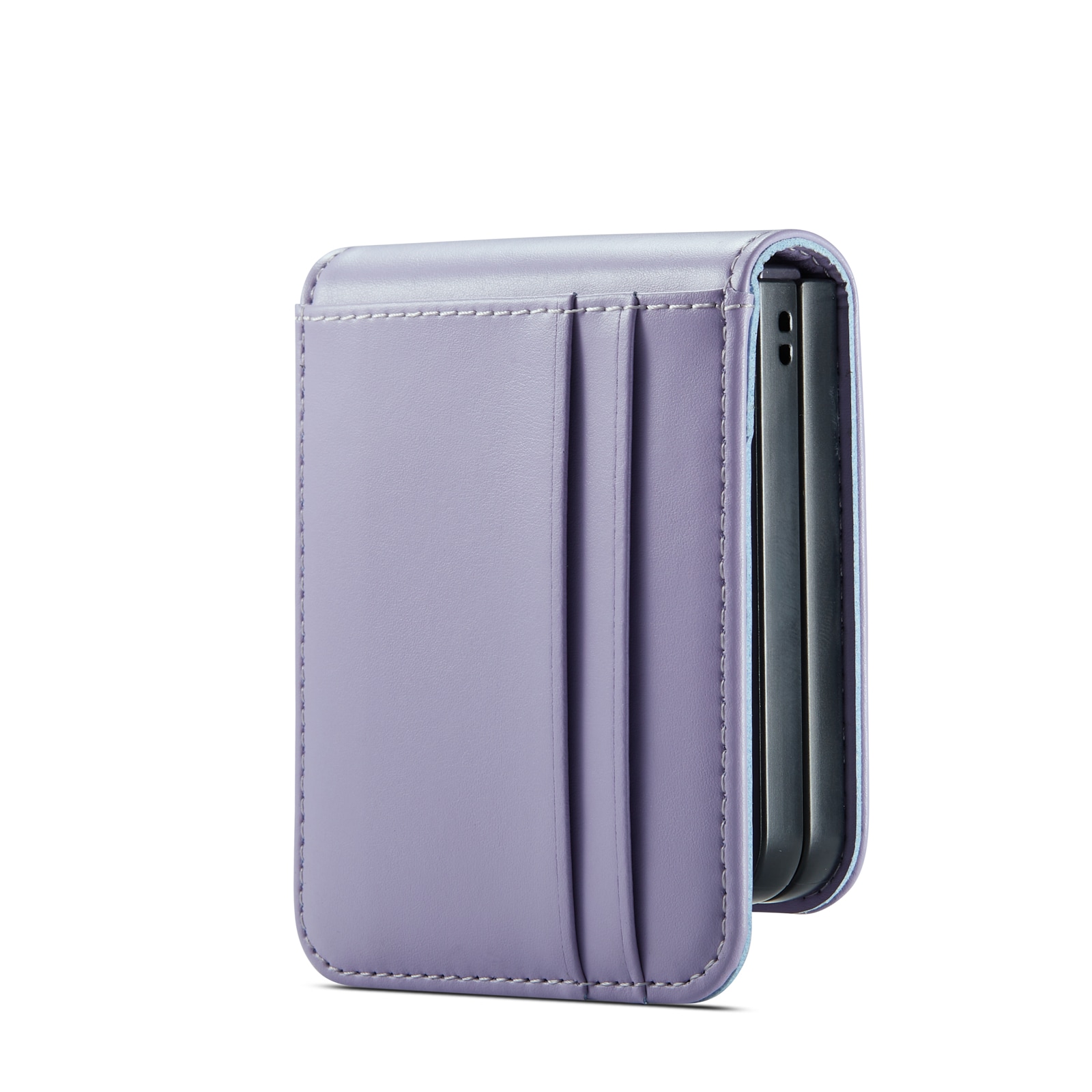 Samsung Galaxy Z Flip 7 Plånboksfodral i Äkta Läder, Lila