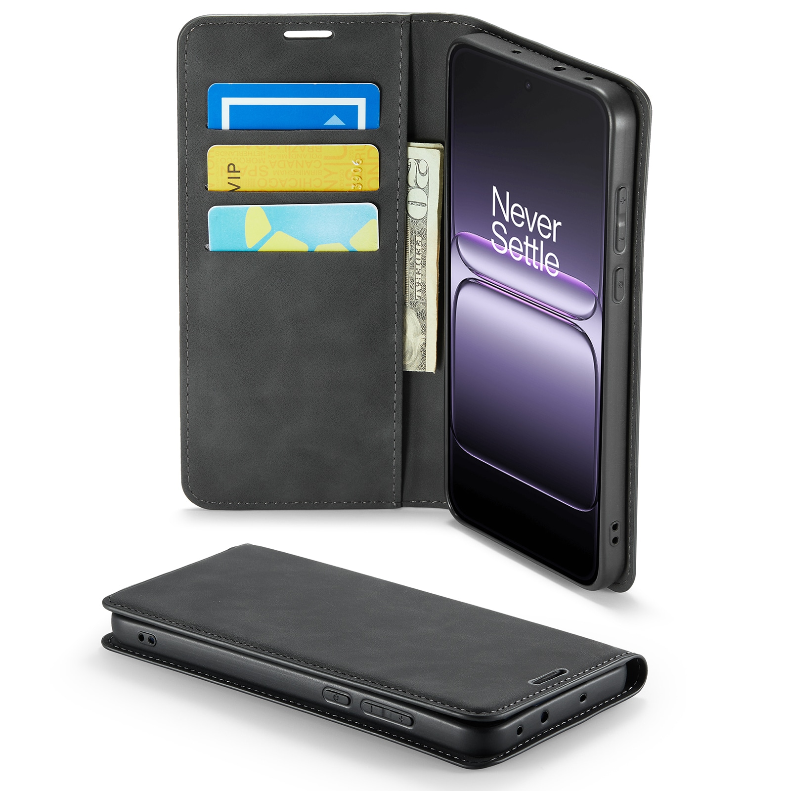  OnePlus Nord CE5 Slimmat fodral med kortfack, Svart