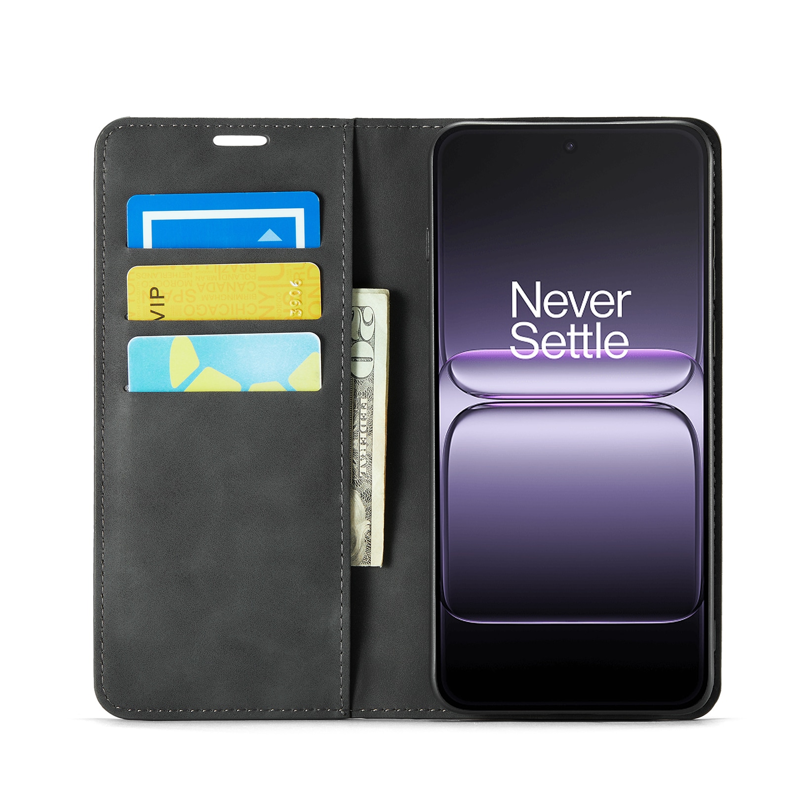  OnePlus Nord CE5 Slimmat fodral med kortfack, Svart