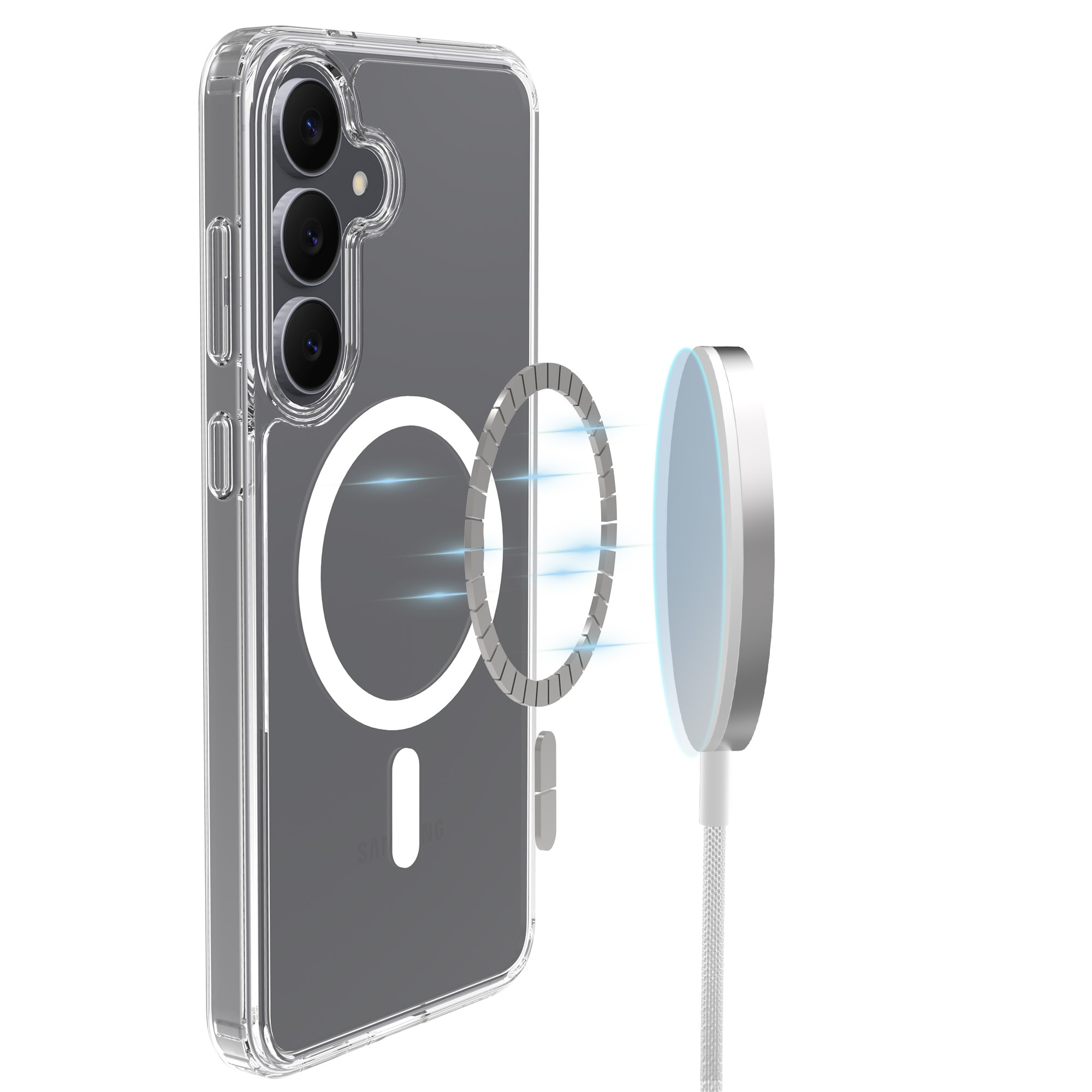Samsung Galaxy S25 FE MagSafe Hybrid-skal, Genomskinlig