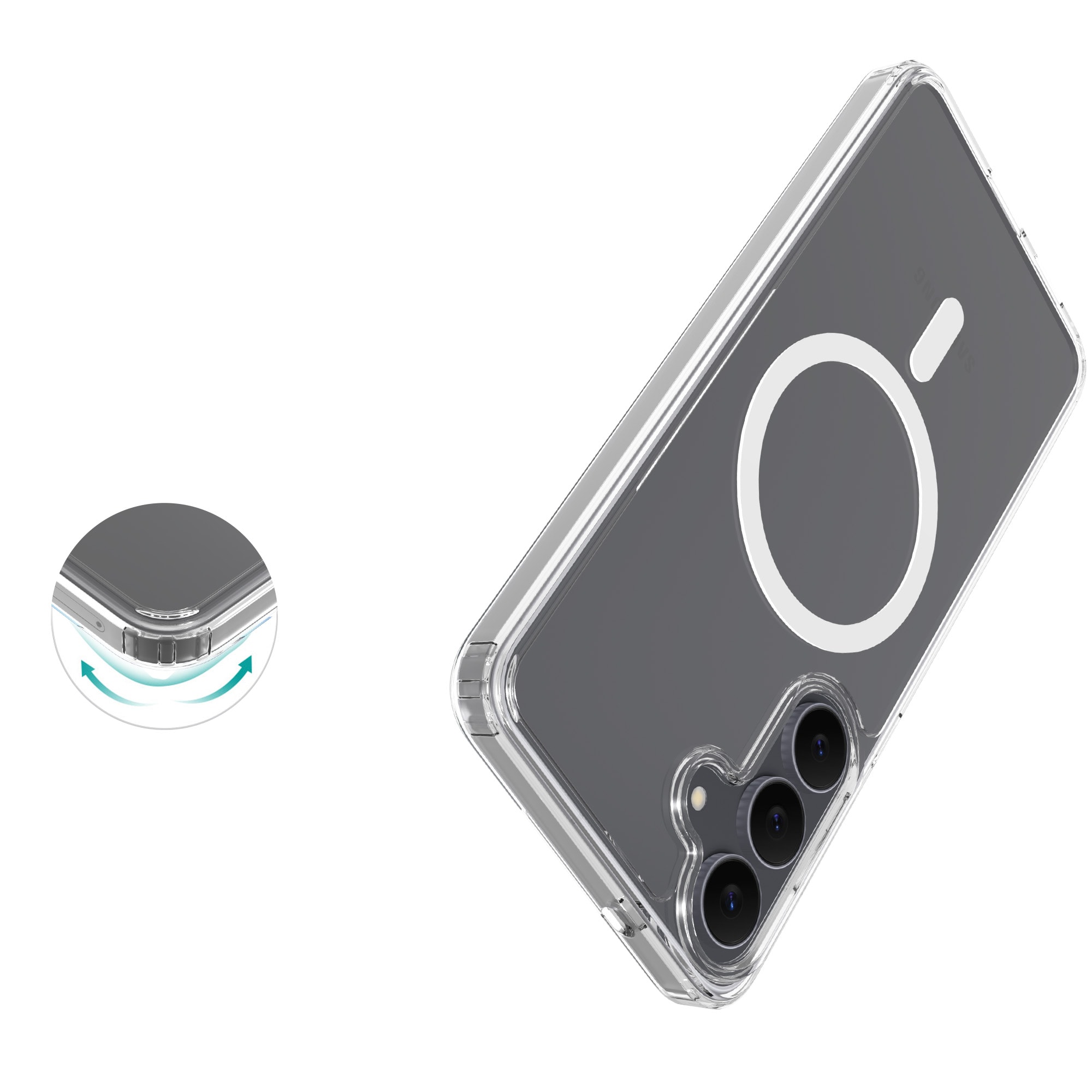 Samsung Galaxy S25 FE MagSafe Hybrid-skal, Genomskinlig