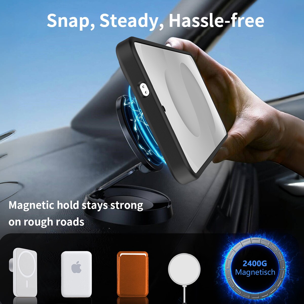 Samsung Galaxy S25 FE Magnetiskt hybridskal med inbyggt ställ, Svart