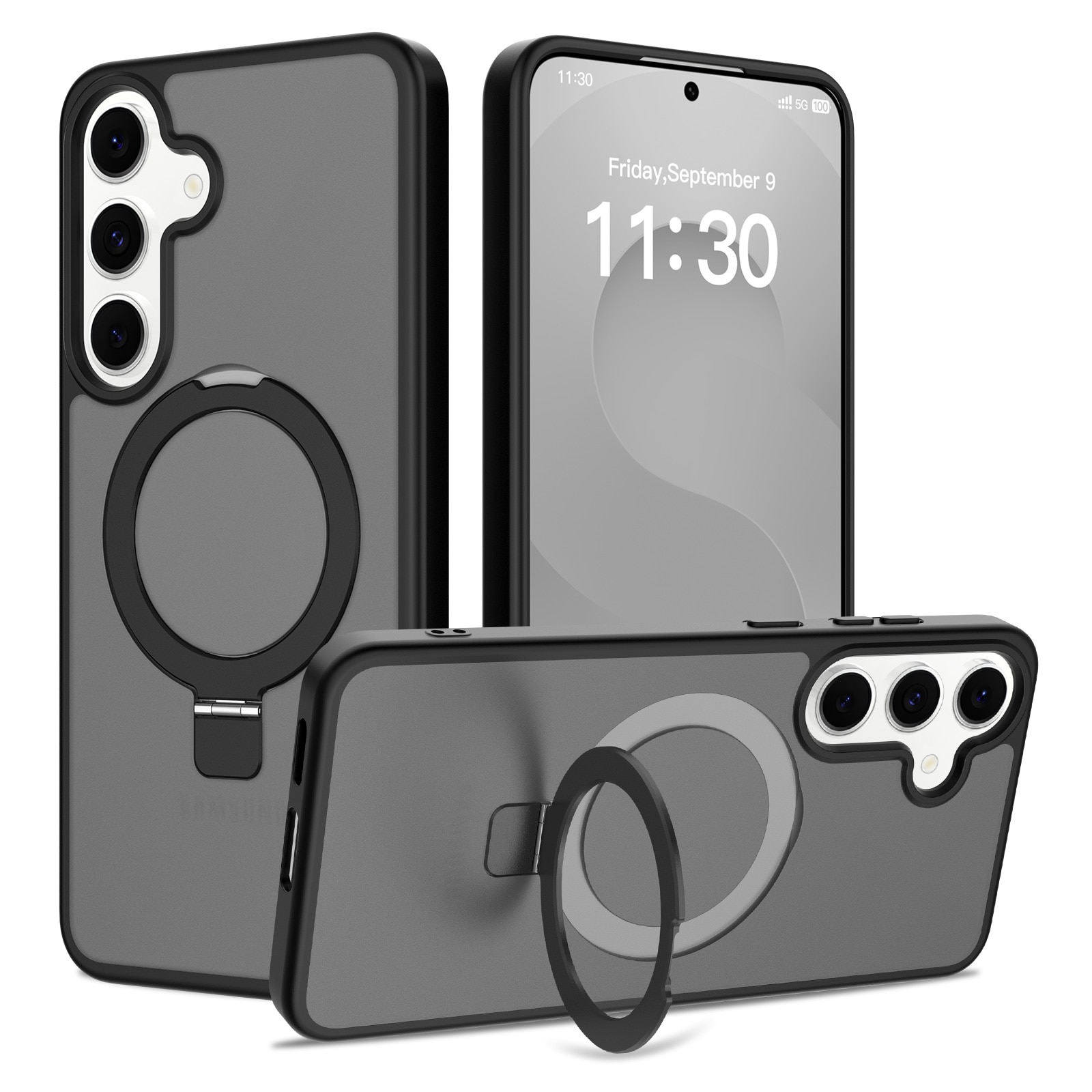 Samsung Galaxy S25 FE Magnetic hybridskal med ställfunktion, Svart
