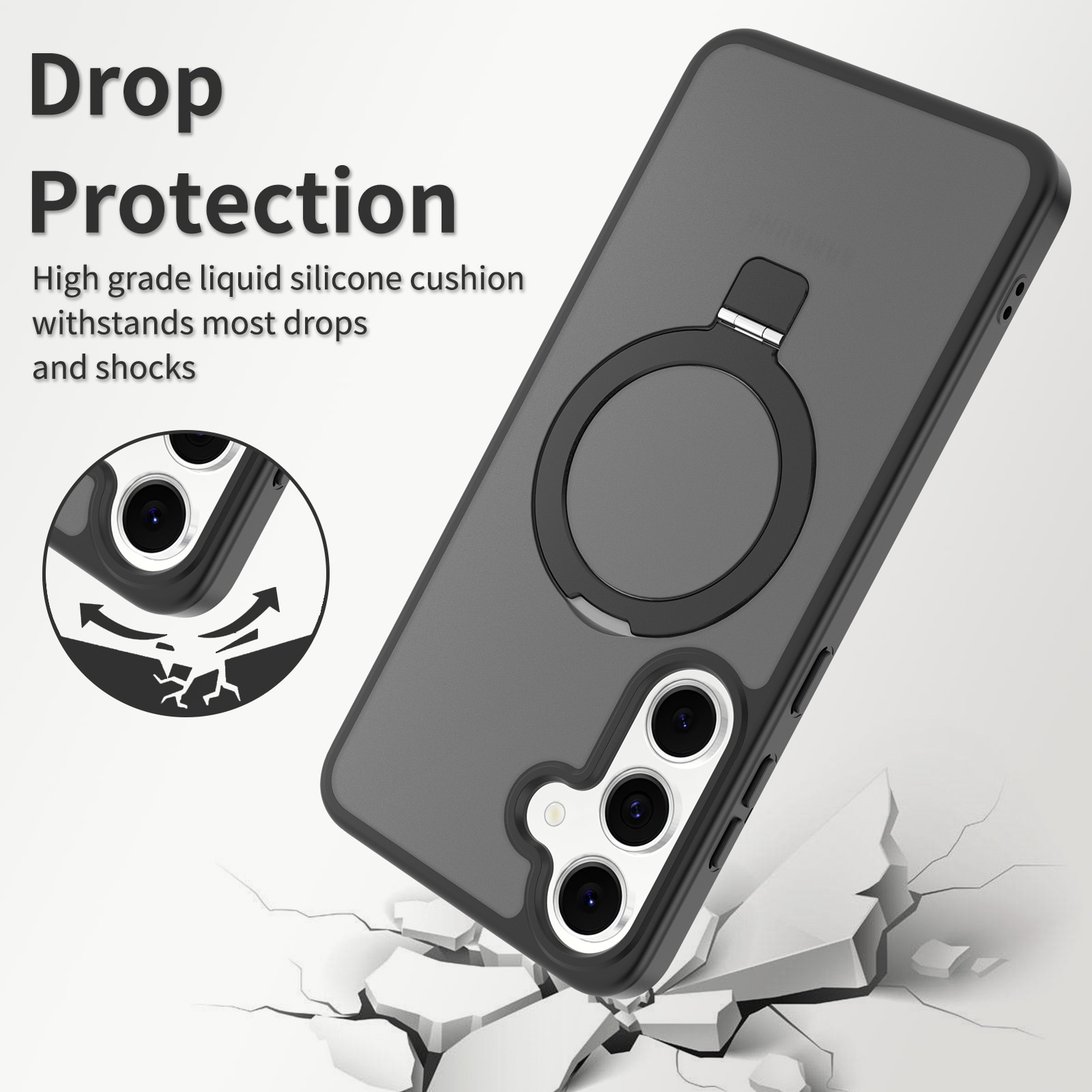 Samsung Galaxy S25 FE Magnetic hybridskal med ställfunktion, Svart