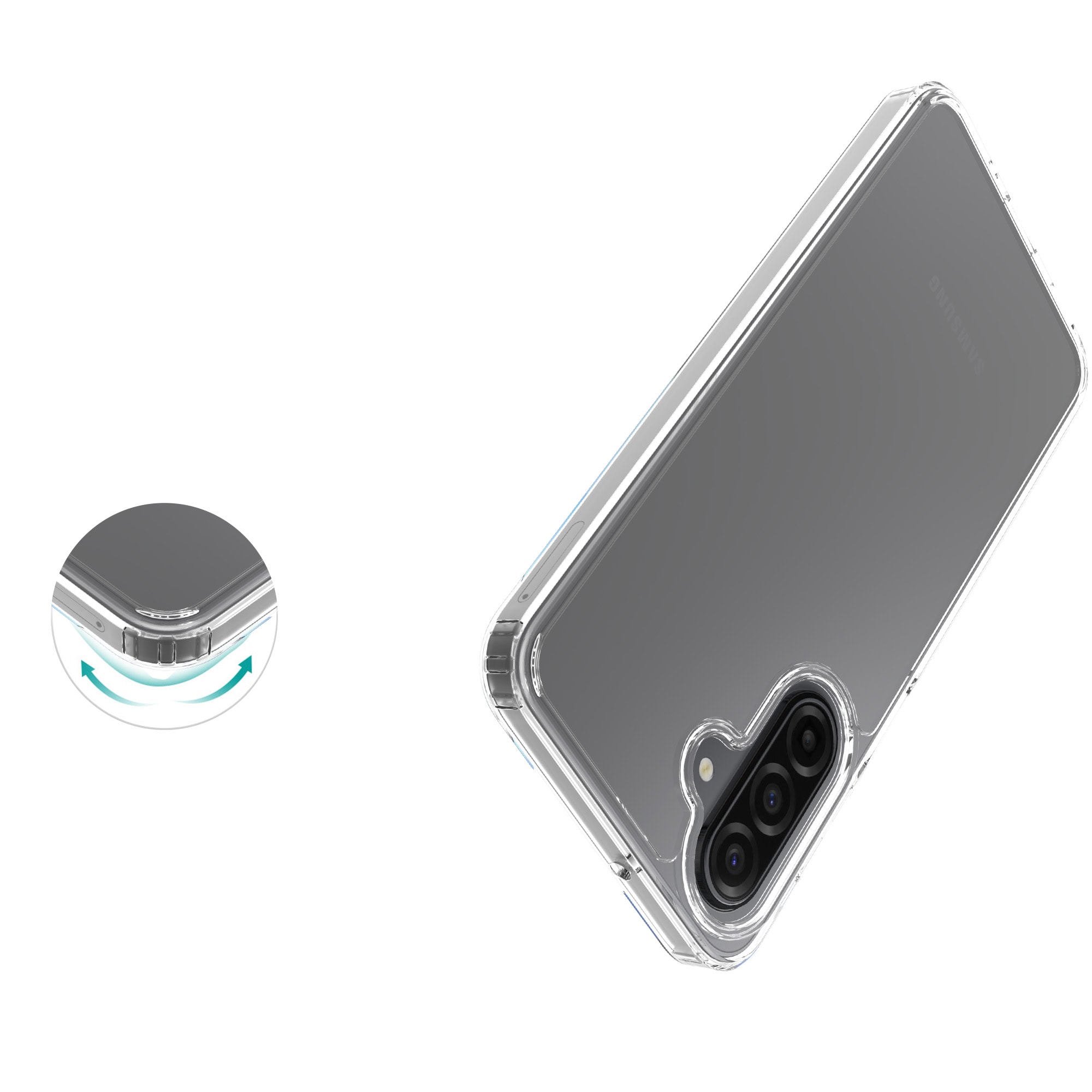 Samsung Galaxy A17 Crystal Hybrid-skal, Genomskinlig