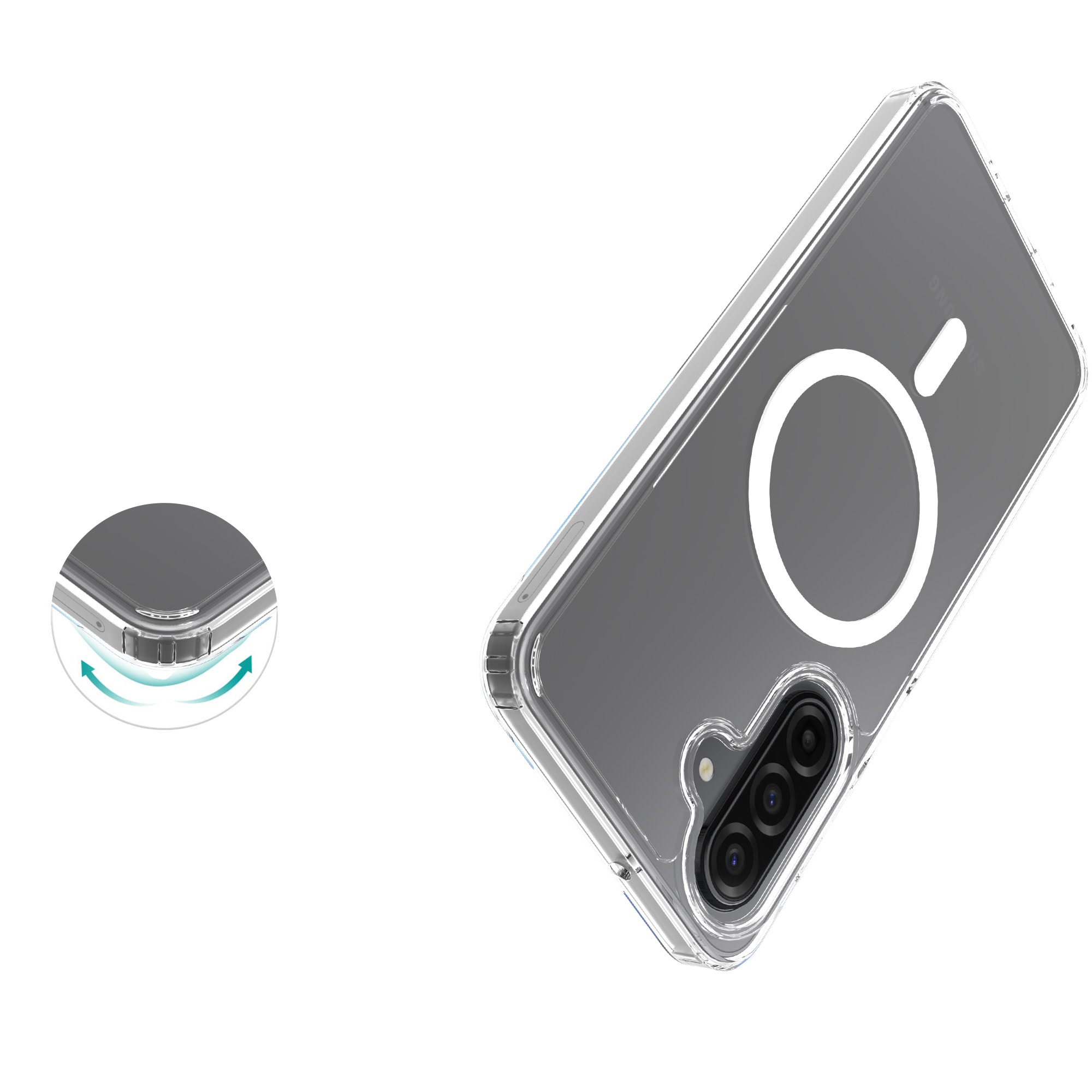 Samsung Galaxy A17 MagSafe Hybrid-skal, Genomskinlig