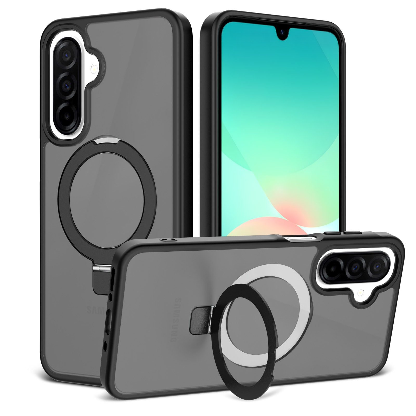 Samsung Galaxy A17 Magnetic hybridskal med ställfunktion, Svart