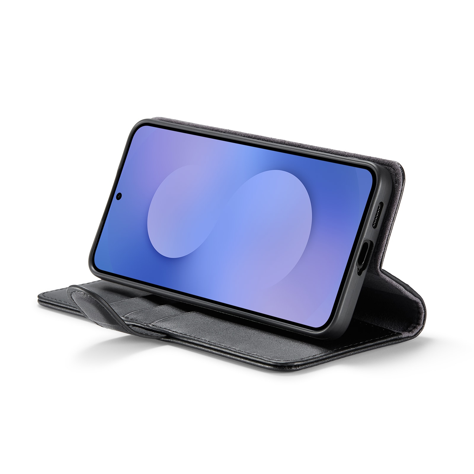 Samsung Galaxy S25 FE Plånboksfodral i Äkta Läder, Svart