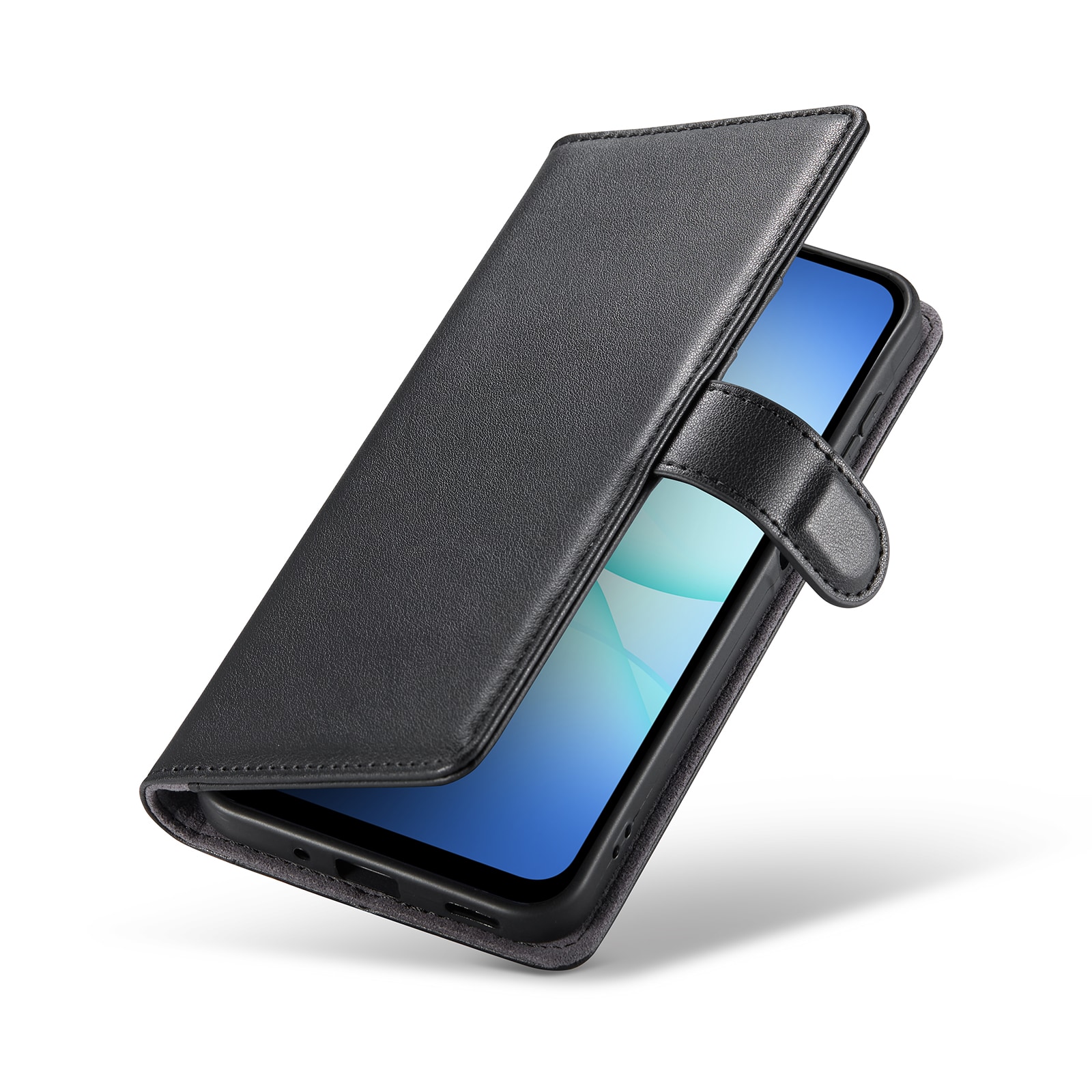 Samsung Galaxy A17 Plånboksfodral i Äkta Läder, Svart