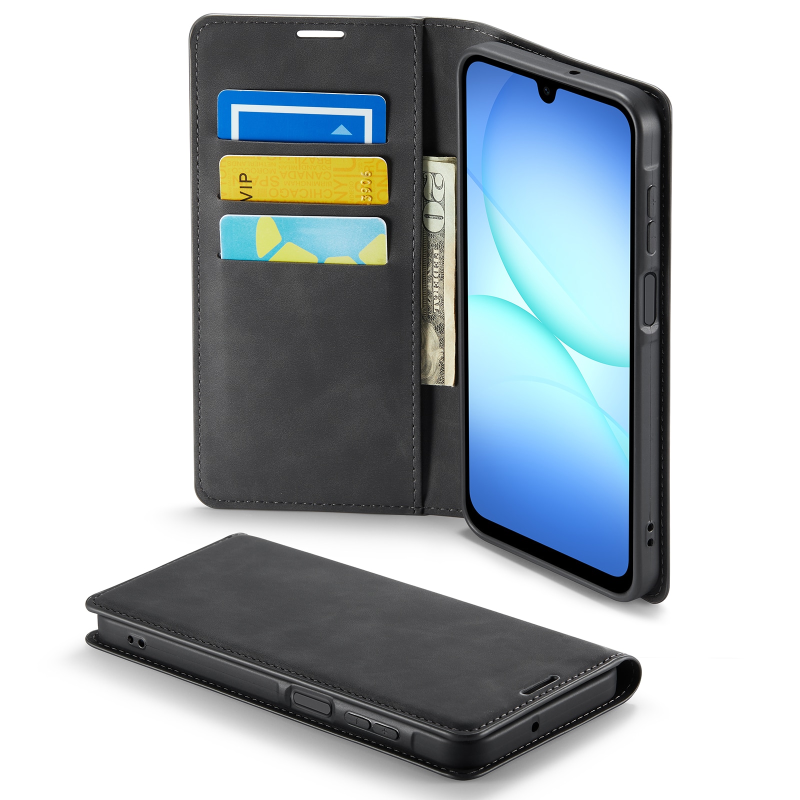  OnePlus 15 Slimmat fodral med kortfack, Svart