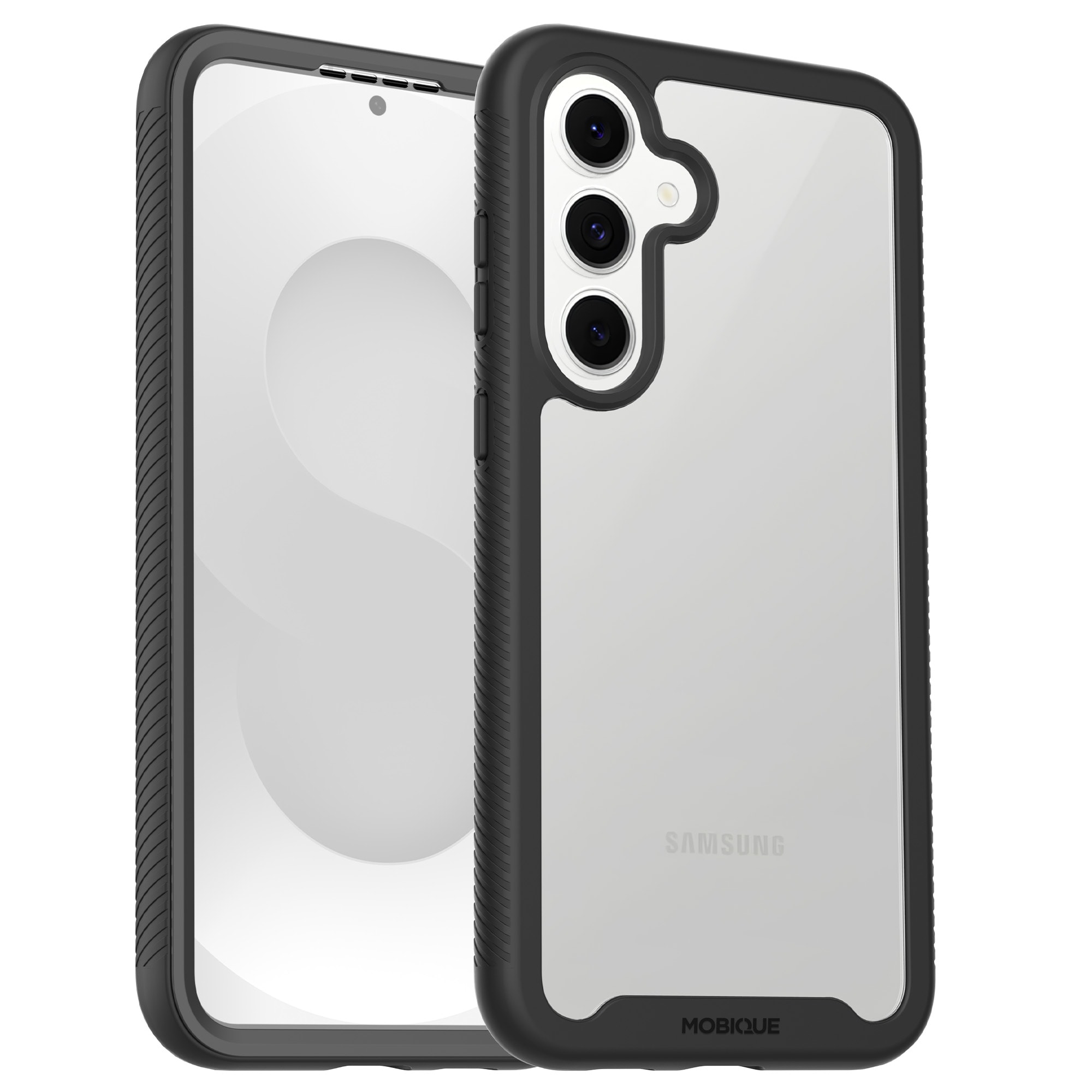 Samsung Galaxy S25 FE Mobilskal Full Protection, Svart/transparent