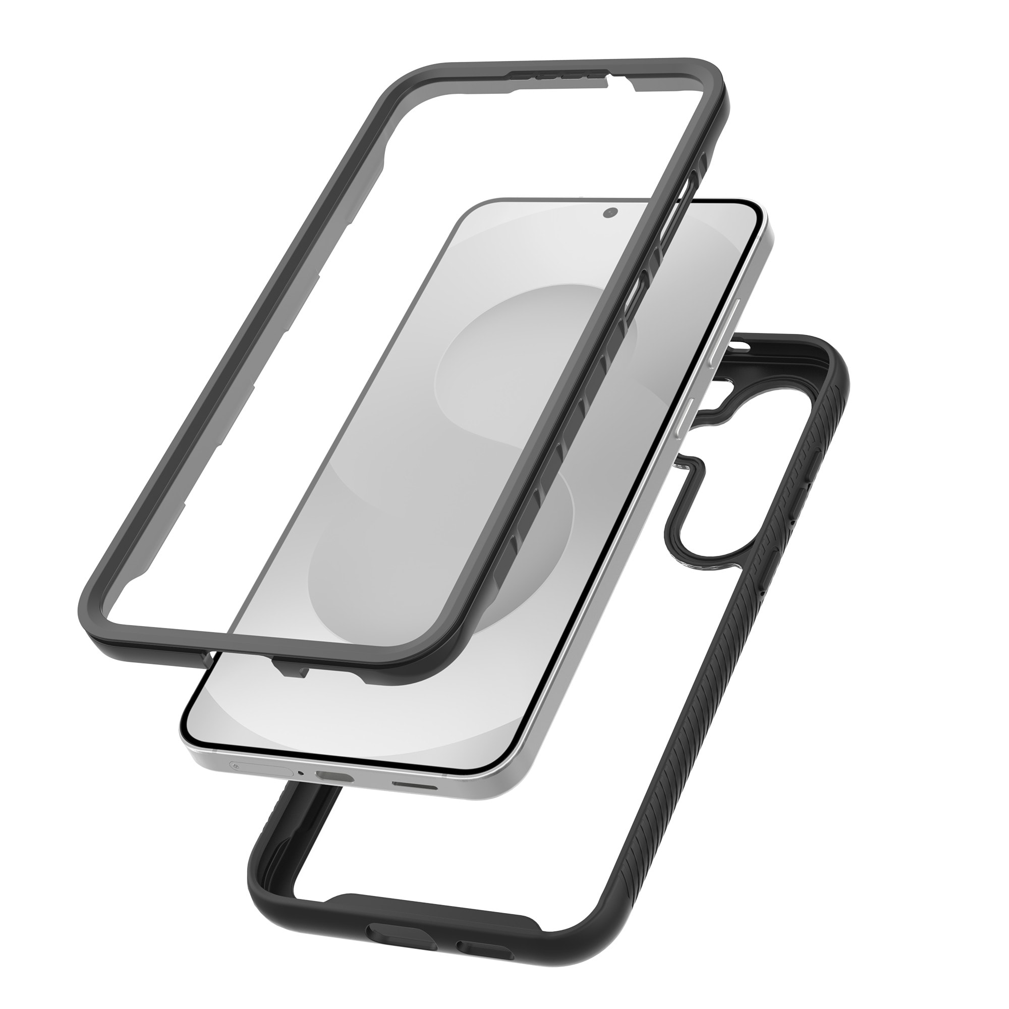 Samsung Galaxy S25 FE Mobilskal Full Protection, Svart/transparent