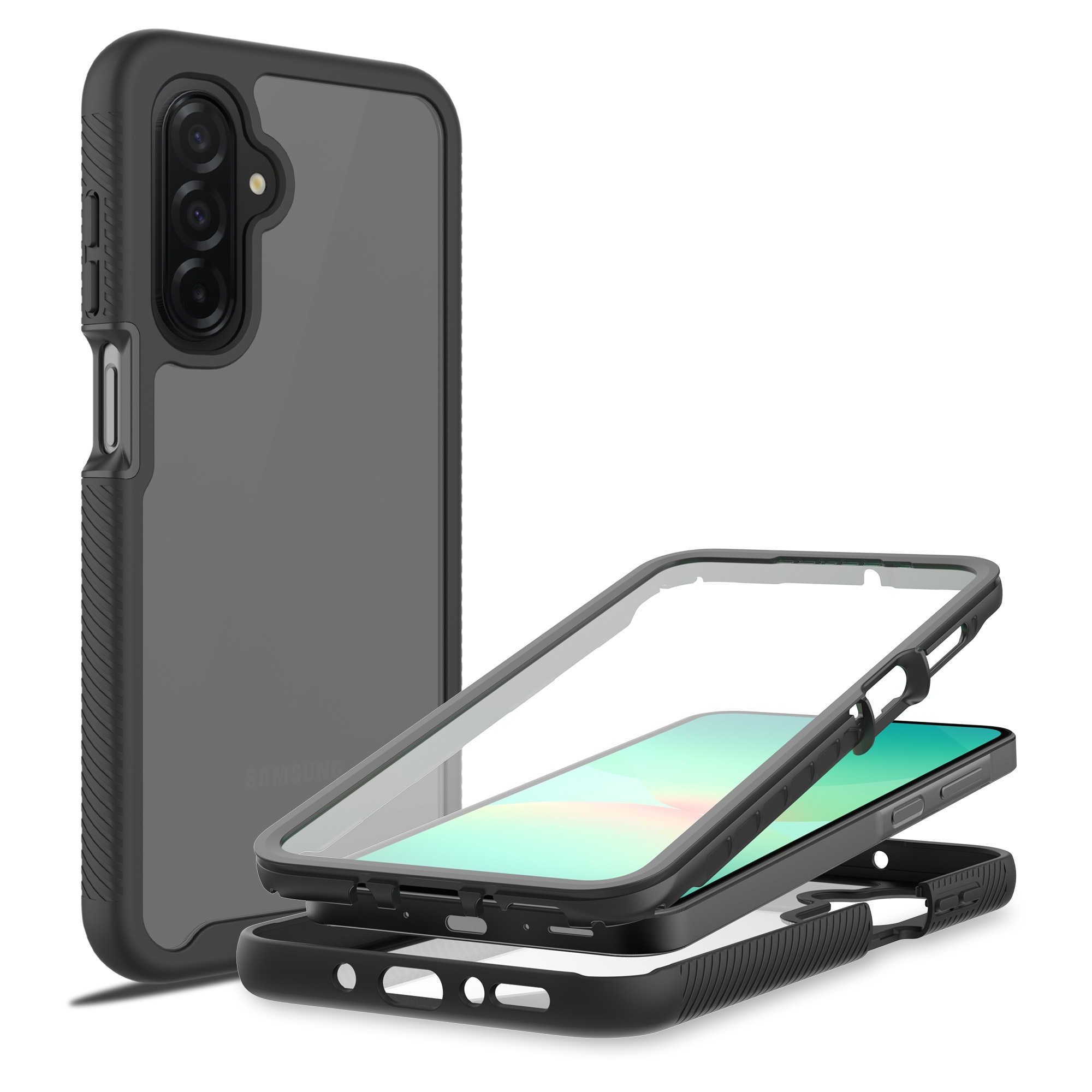 Samsung Galaxy A17 Mobilskal Full Protection, Svart/transparent