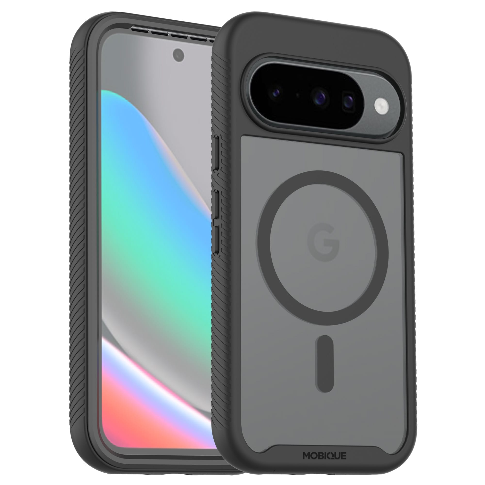 Google Pixel 10 Pro Mobilskal Magnetisk Full Protection, Svart/transparent
