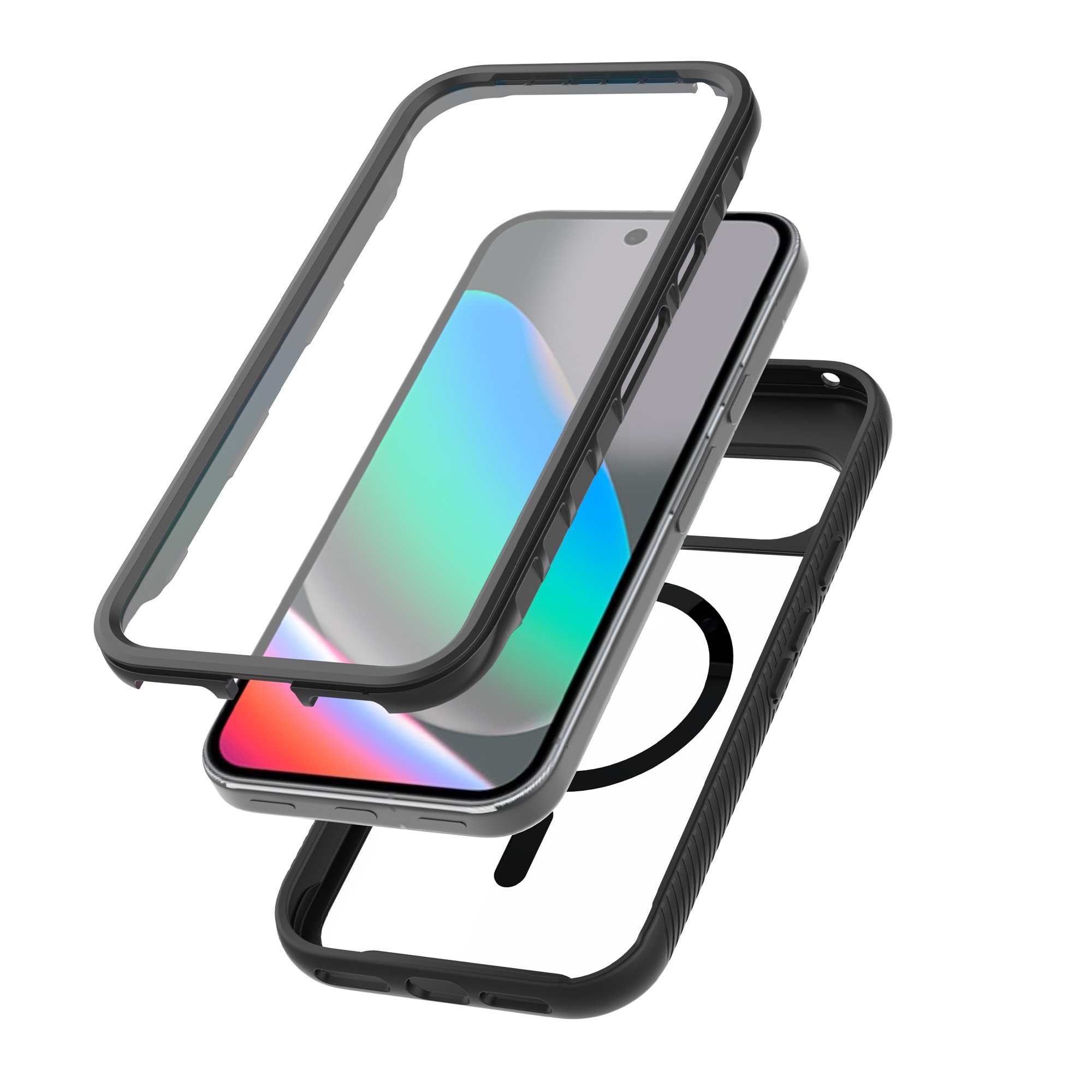 Google Pixel 10 Pro Mobilskal Magnetisk Full Protection, Svart/transparent