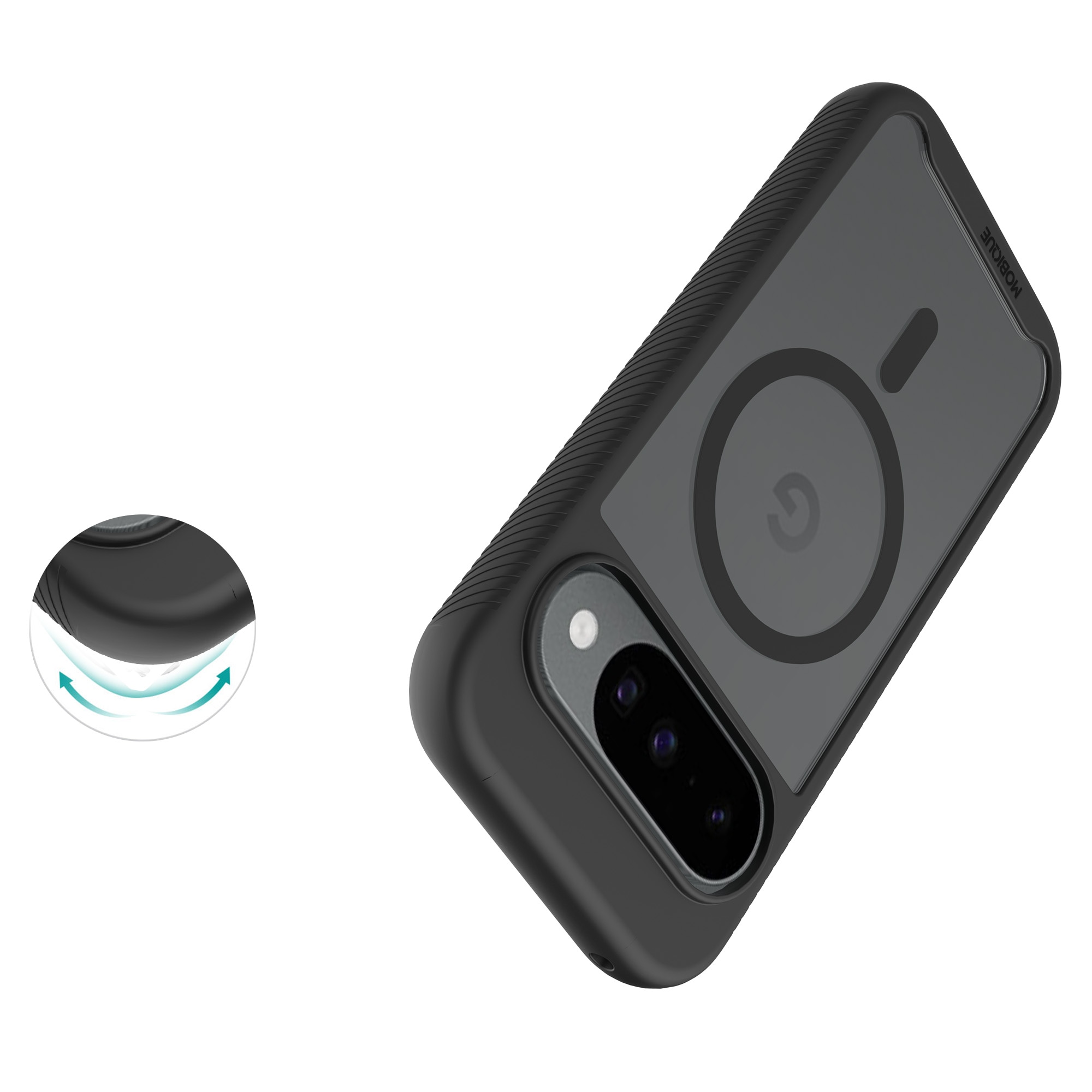 Google Pixel 10 Pro Mobilskal Magnetisk Full Protection, Svart/transparent
