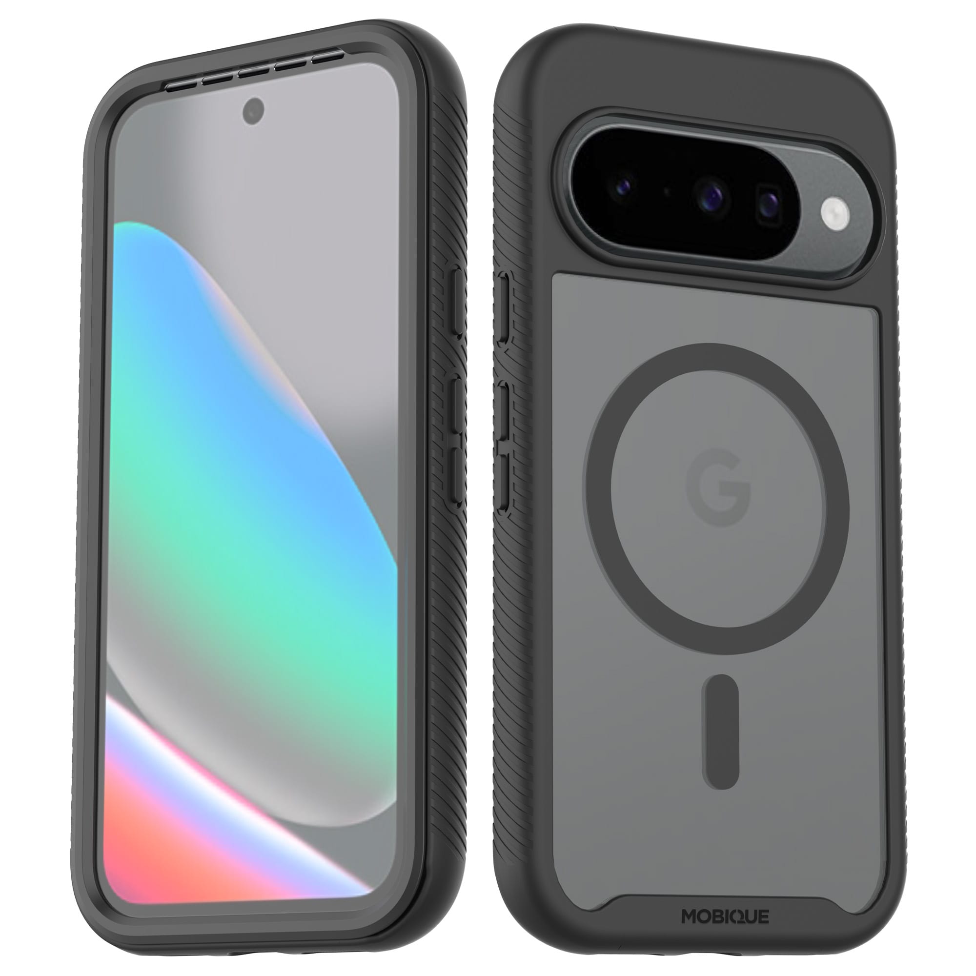 Google Pixel 10 Pro Mobilskal Magnetisk Full Protection, Svart/transparent