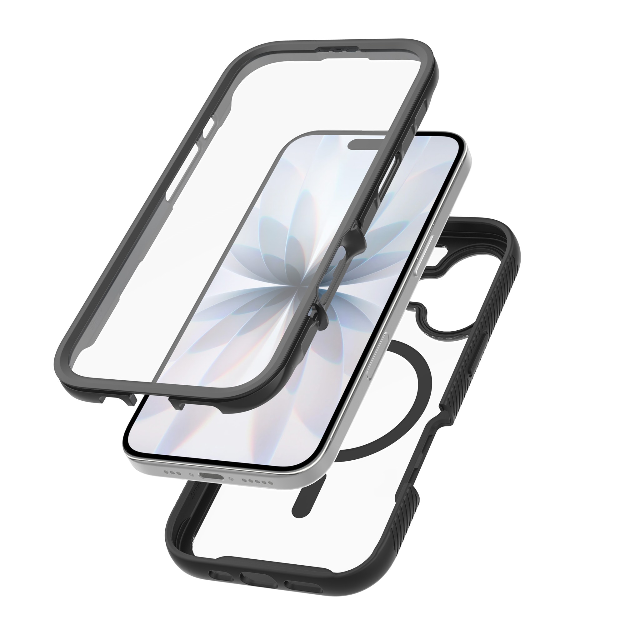 iPhone 17 Mobilskal Magnetisk Full Protection, Svart/transparent