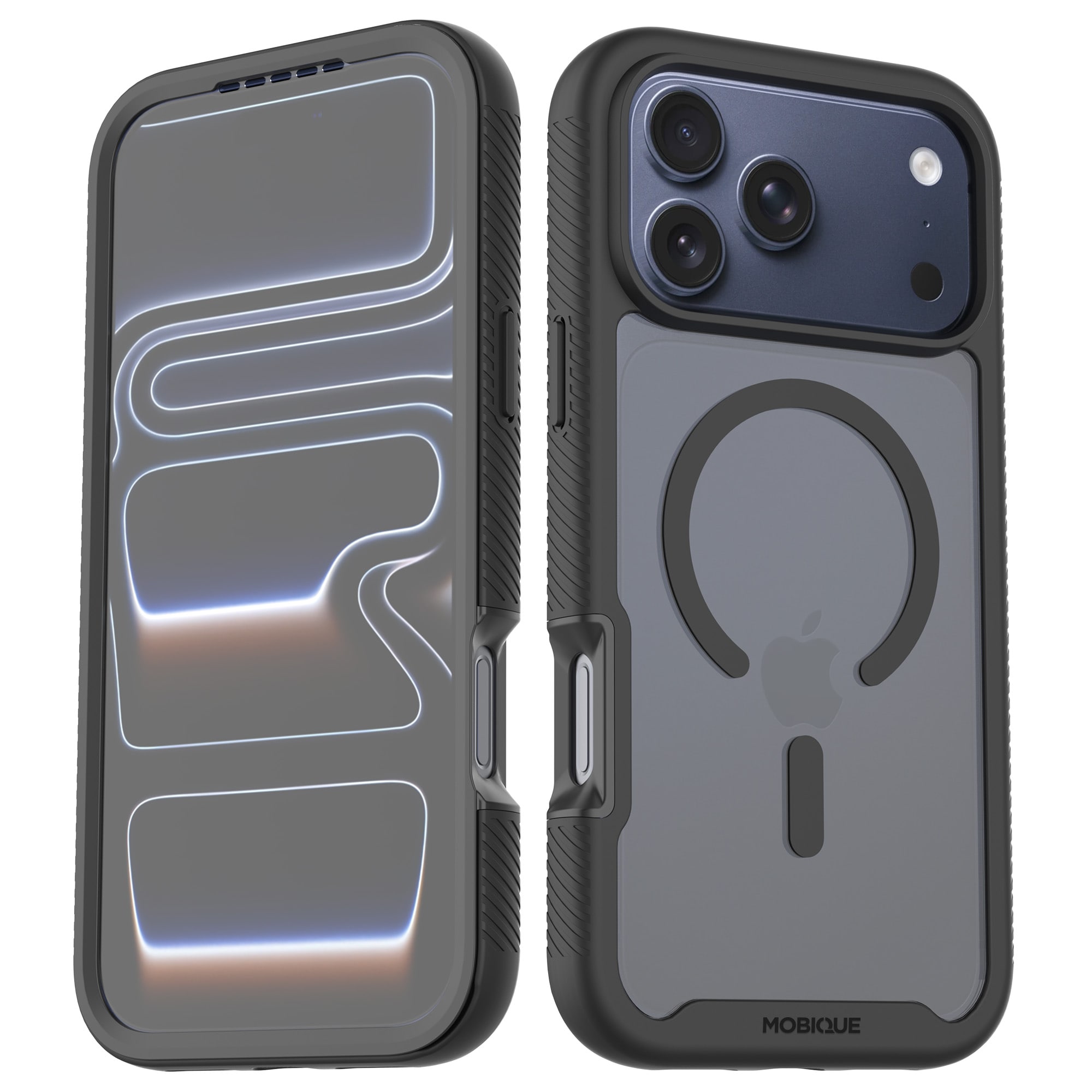 iPhone 17 Pro Mobilskal Magnetisk Full Protection, Svart/transparent