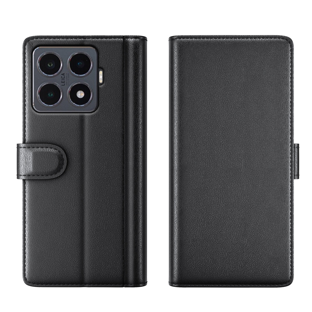 Xiaomi 15T Plånboksfodral i Äkta Läder, Svart