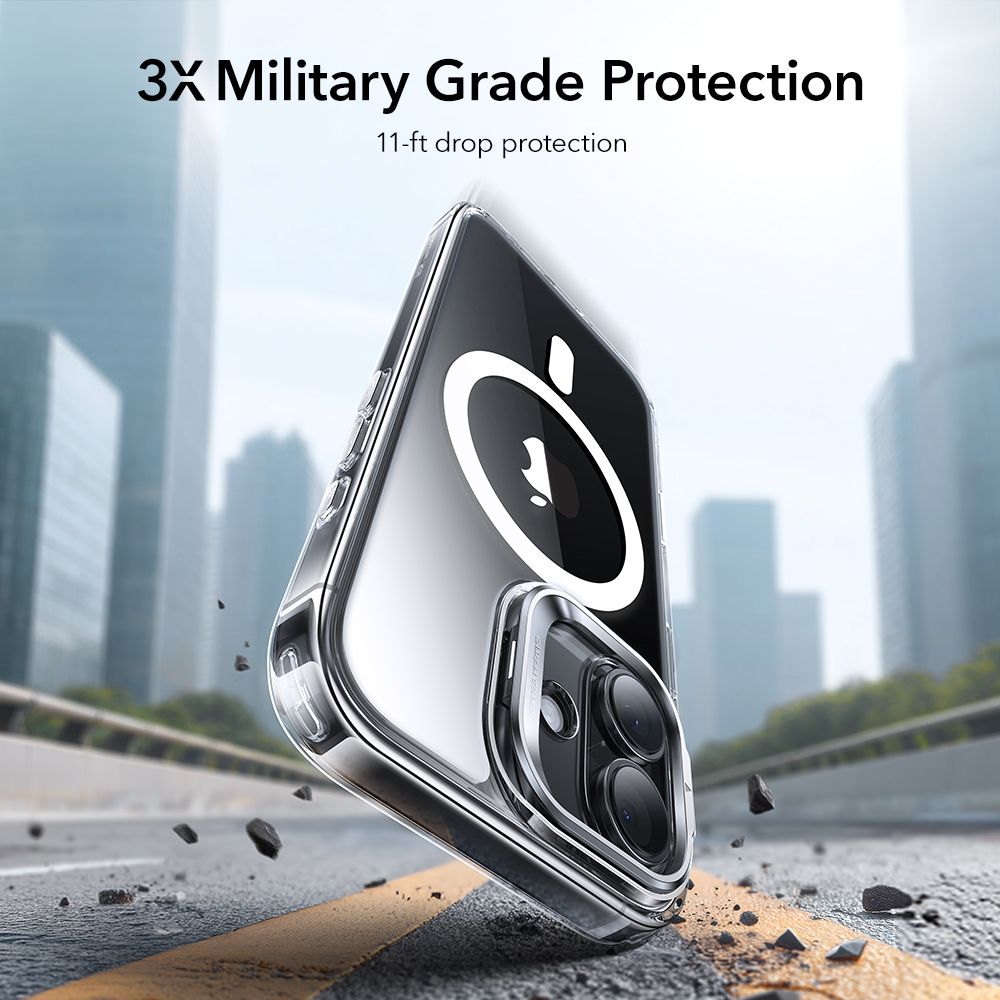 iPhone 17 Classic Hybridskal MagSafe med kickstand, Genomskinlig