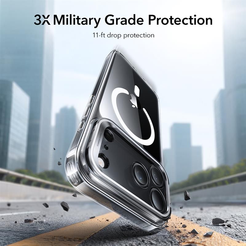 iPhone 17 Pro Max Classic Hybridskal MagSafe med kickstand, Genomskinlig