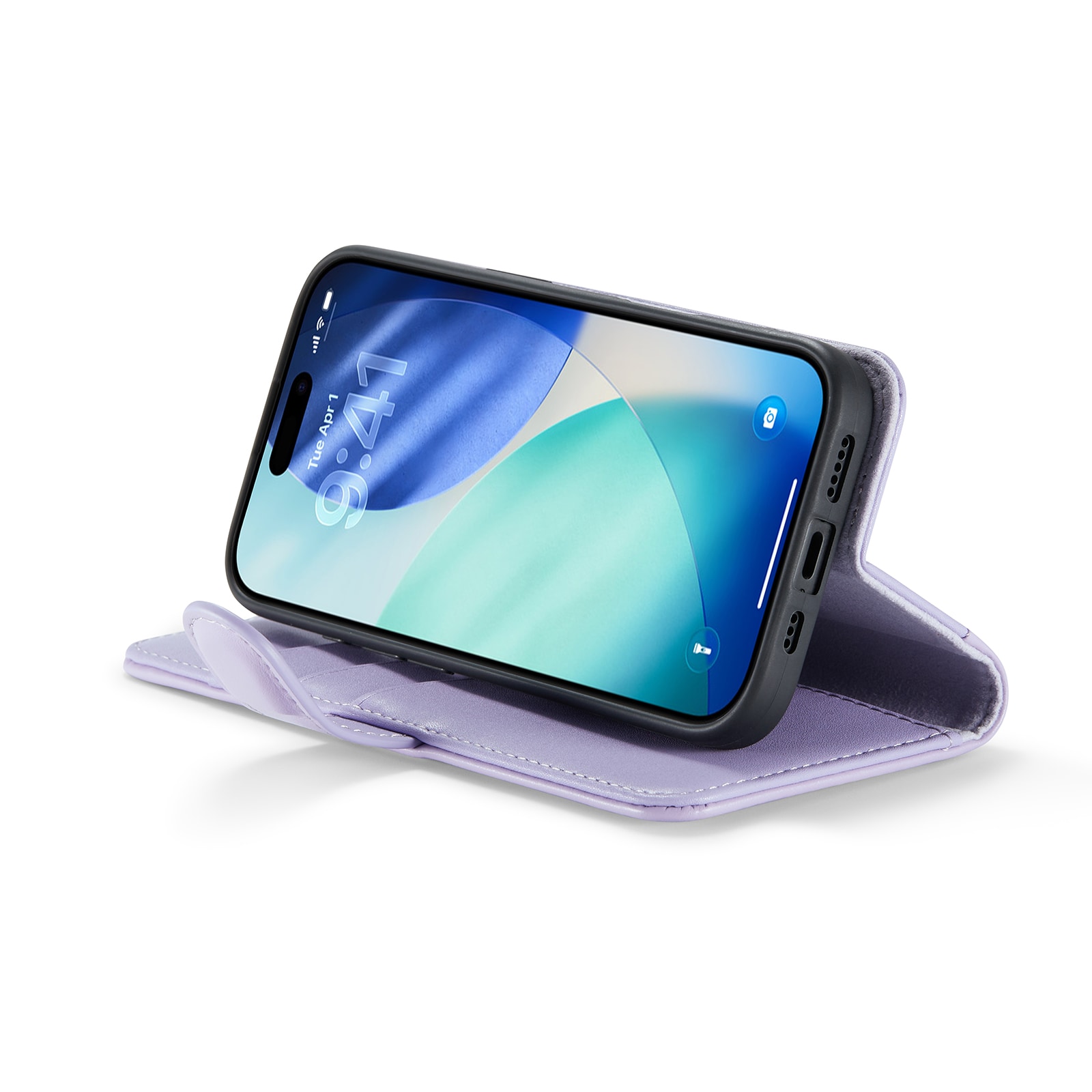 iPhone 17 Plånboksfodral i Äkta Läder, Lila
