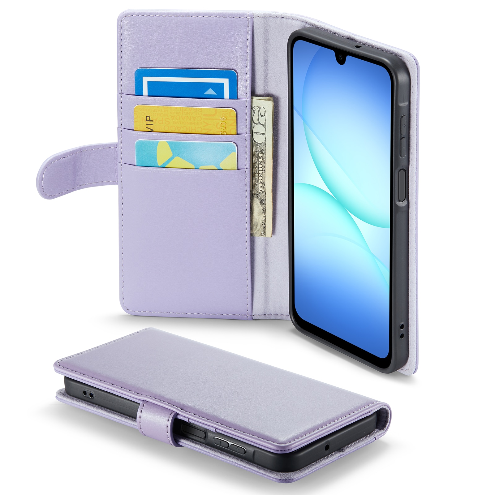 Samsung Galaxy A17 Plånboksfodral i Äkta Läder, Lila