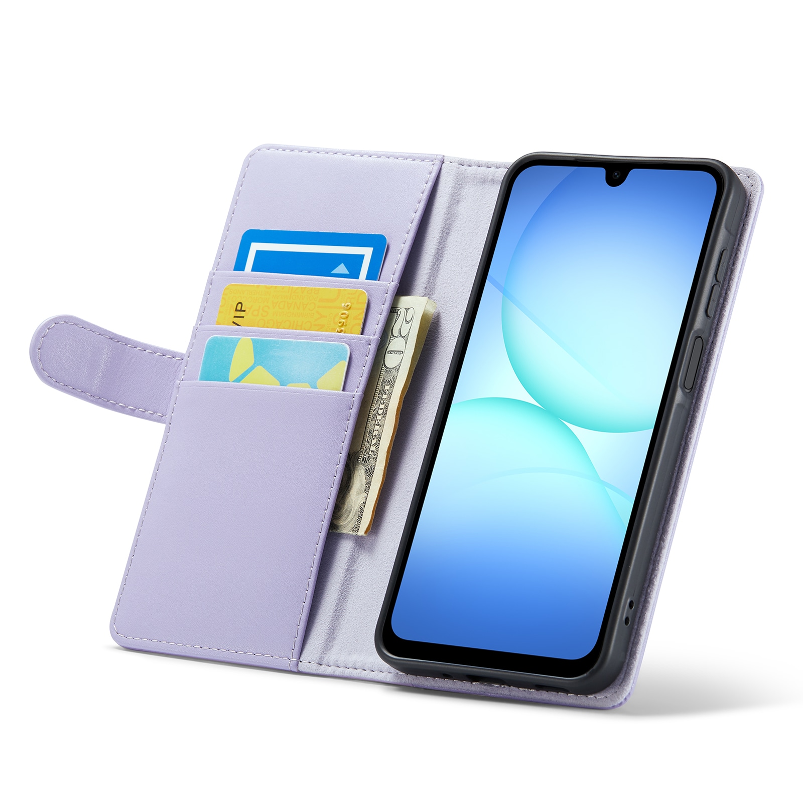 Samsung Galaxy A17 Plånboksfodral i Äkta Läder, Lila