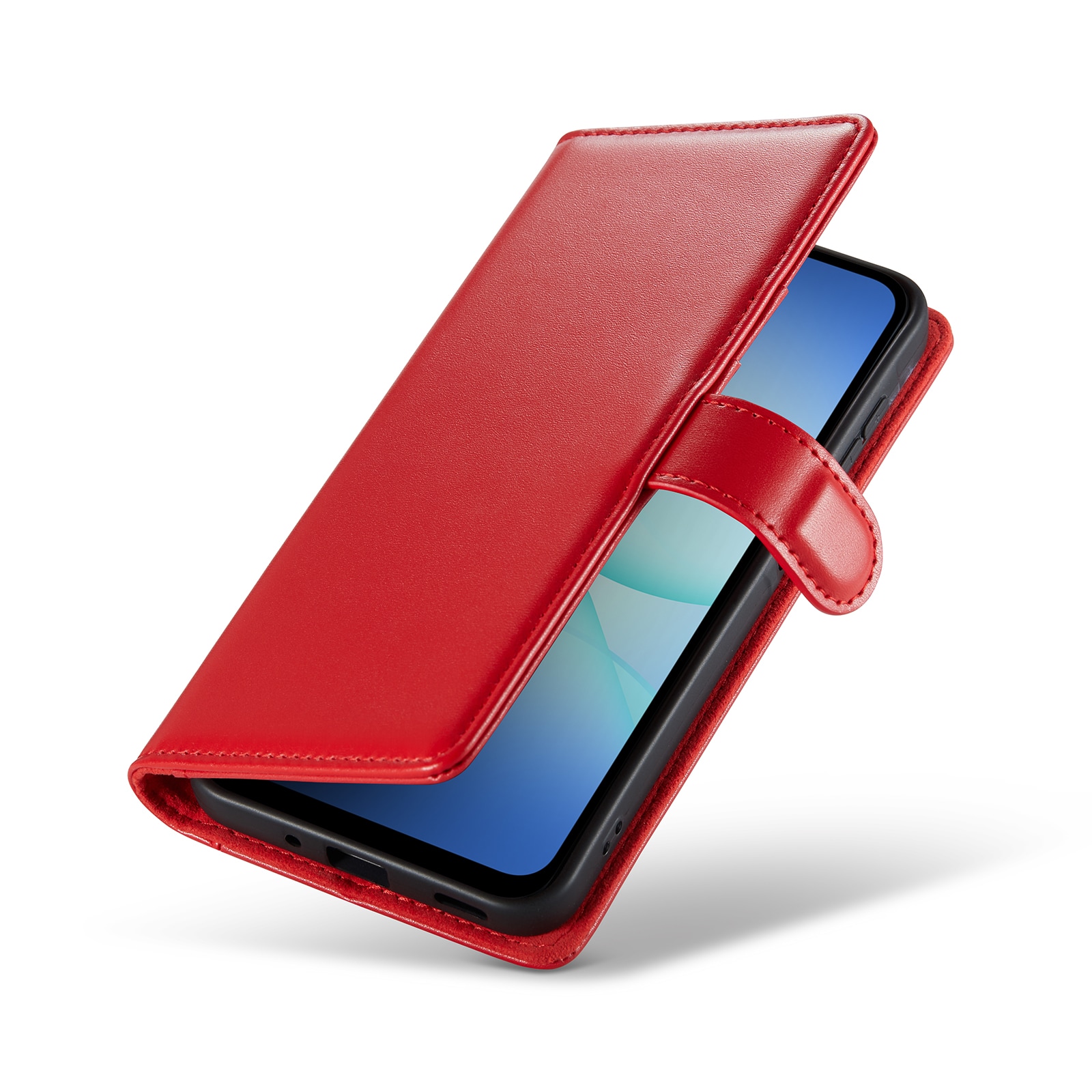 Samsung Galaxy A17 Plånboksfodral i Äkta Läder, Röd