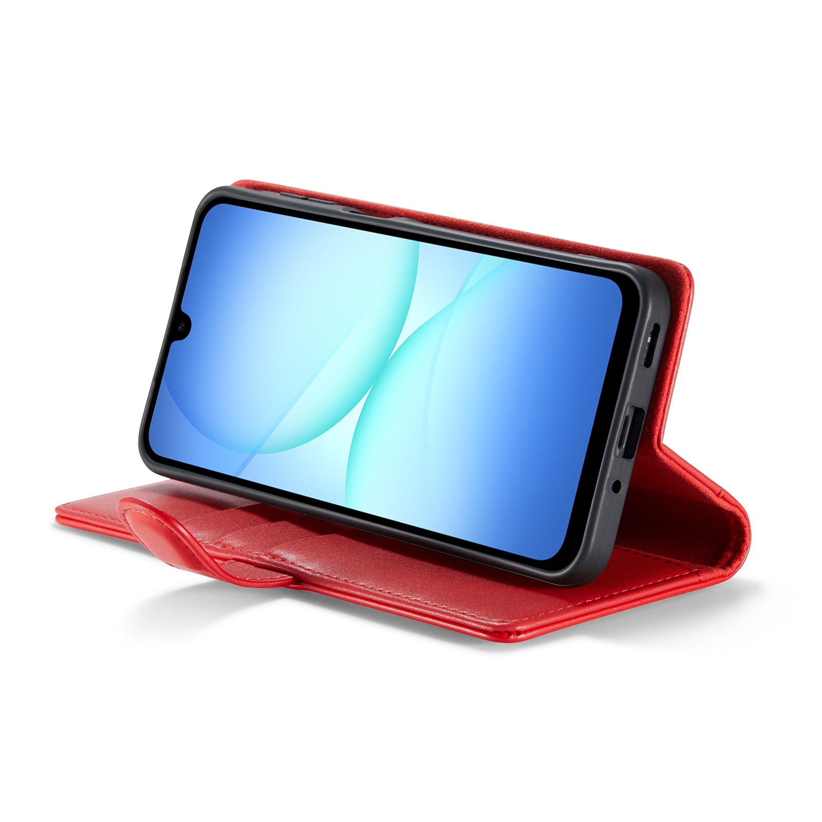 Samsung Galaxy A17 Plånboksfodral i Äkta Läder, Röd