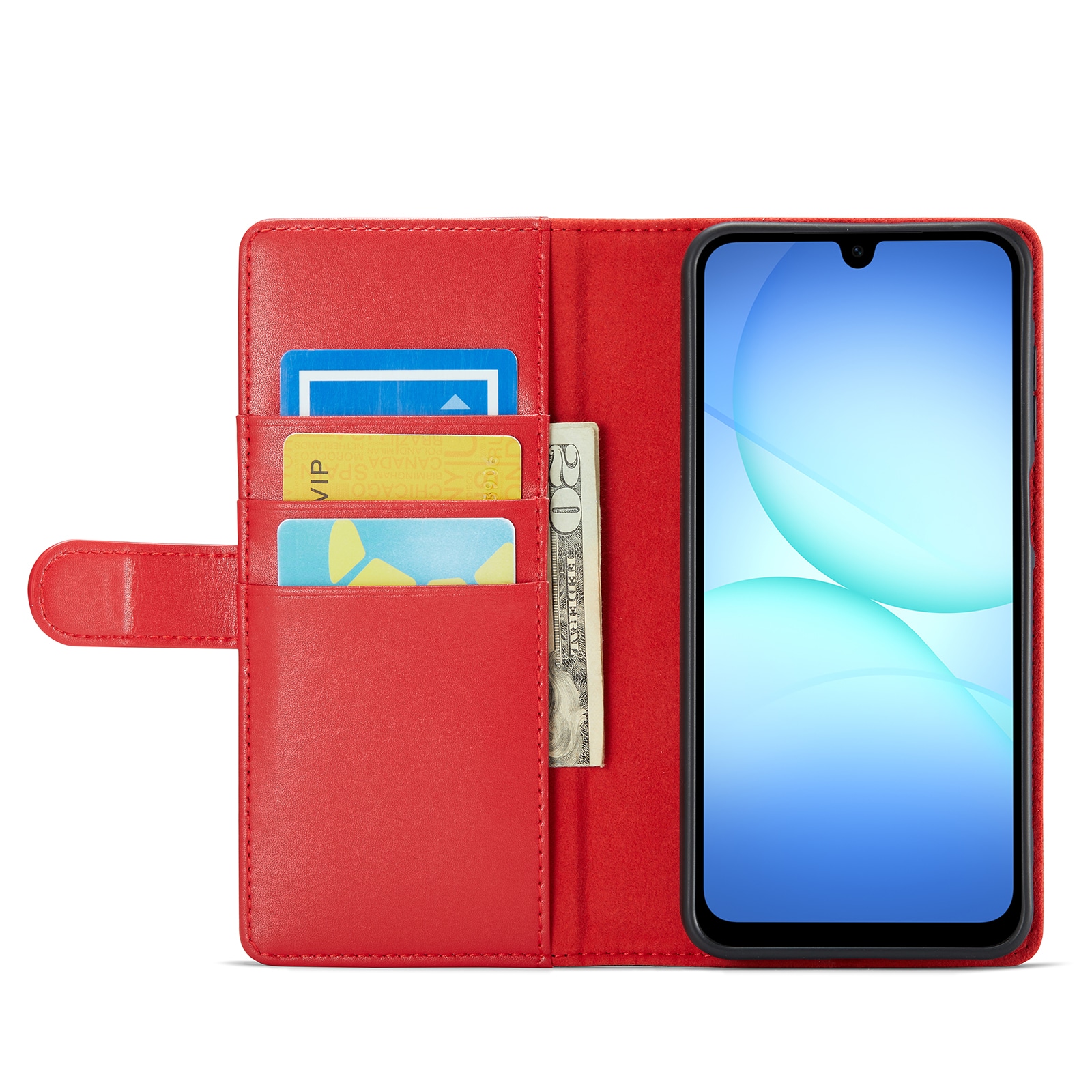 Samsung Galaxy A17 Plånboksfodral i Äkta Läder, Röd
