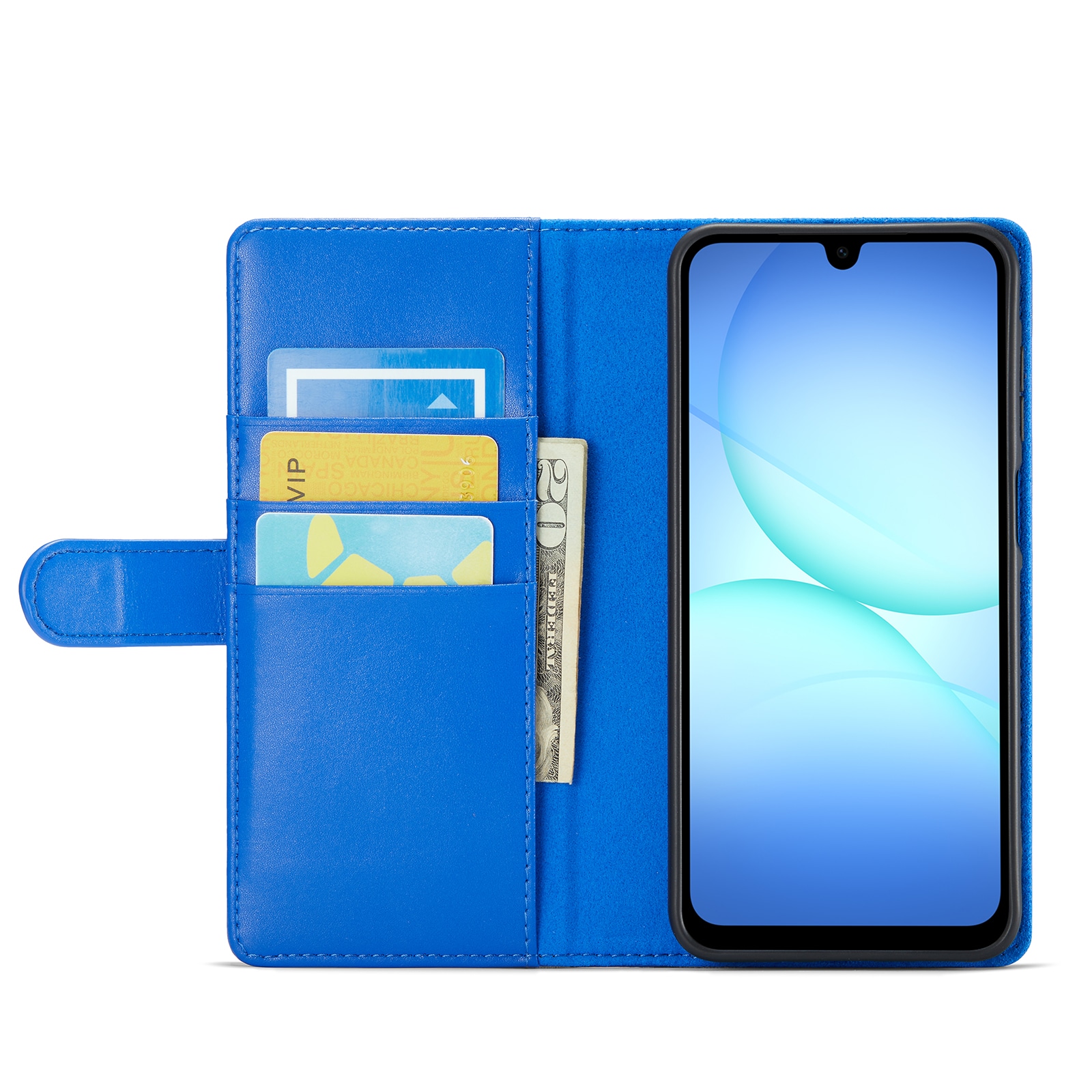 Samsung Galaxy A17 Plånboksfodral i Äkta Läder, Blå