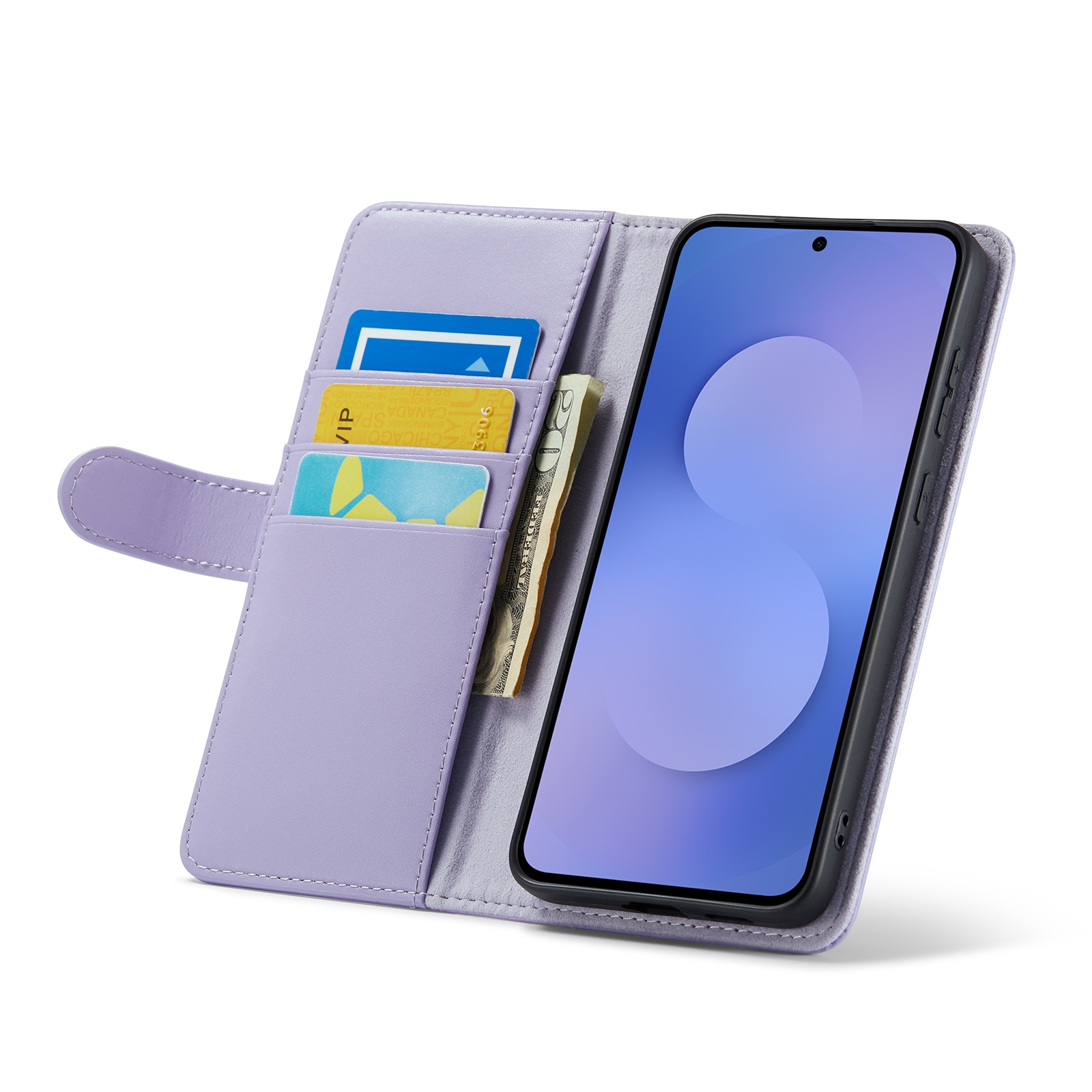 Samsung Galaxy S25 FE Plånboksfodral i Äkta Läder, Lila