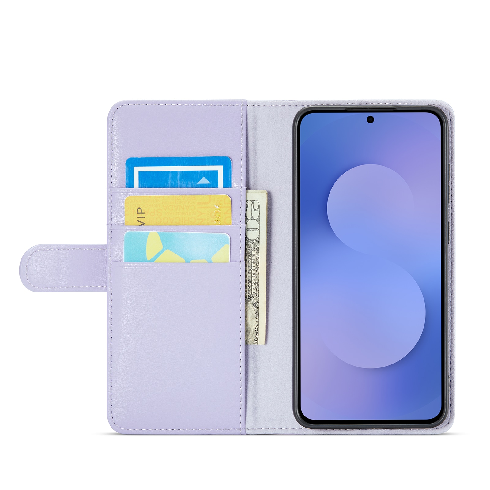 Samsung Galaxy S25 FE Plånboksfodral i Äkta Läder, Lila