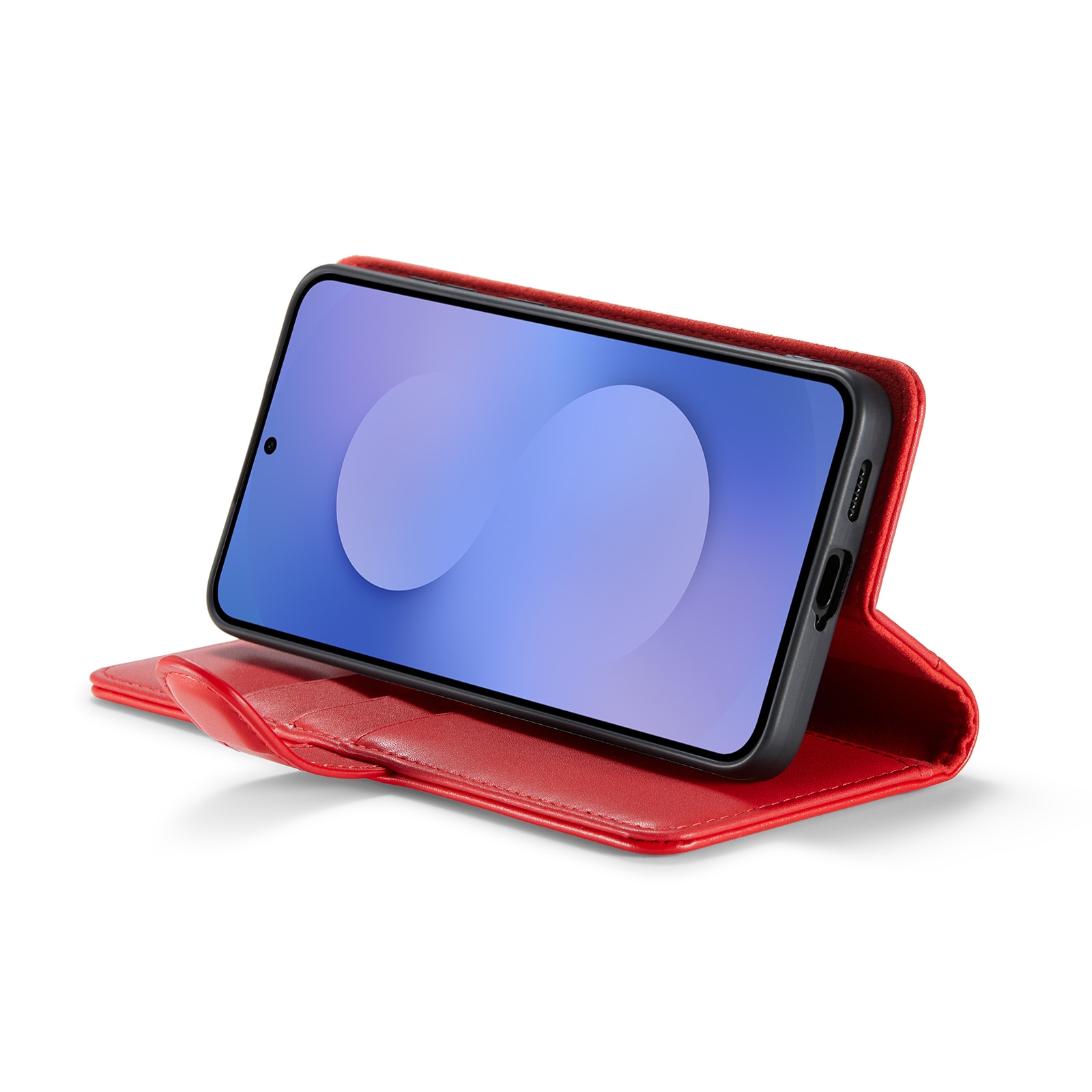 Samsung Galaxy S25 FE Plånboksfodral i Äkta Läder, Röd