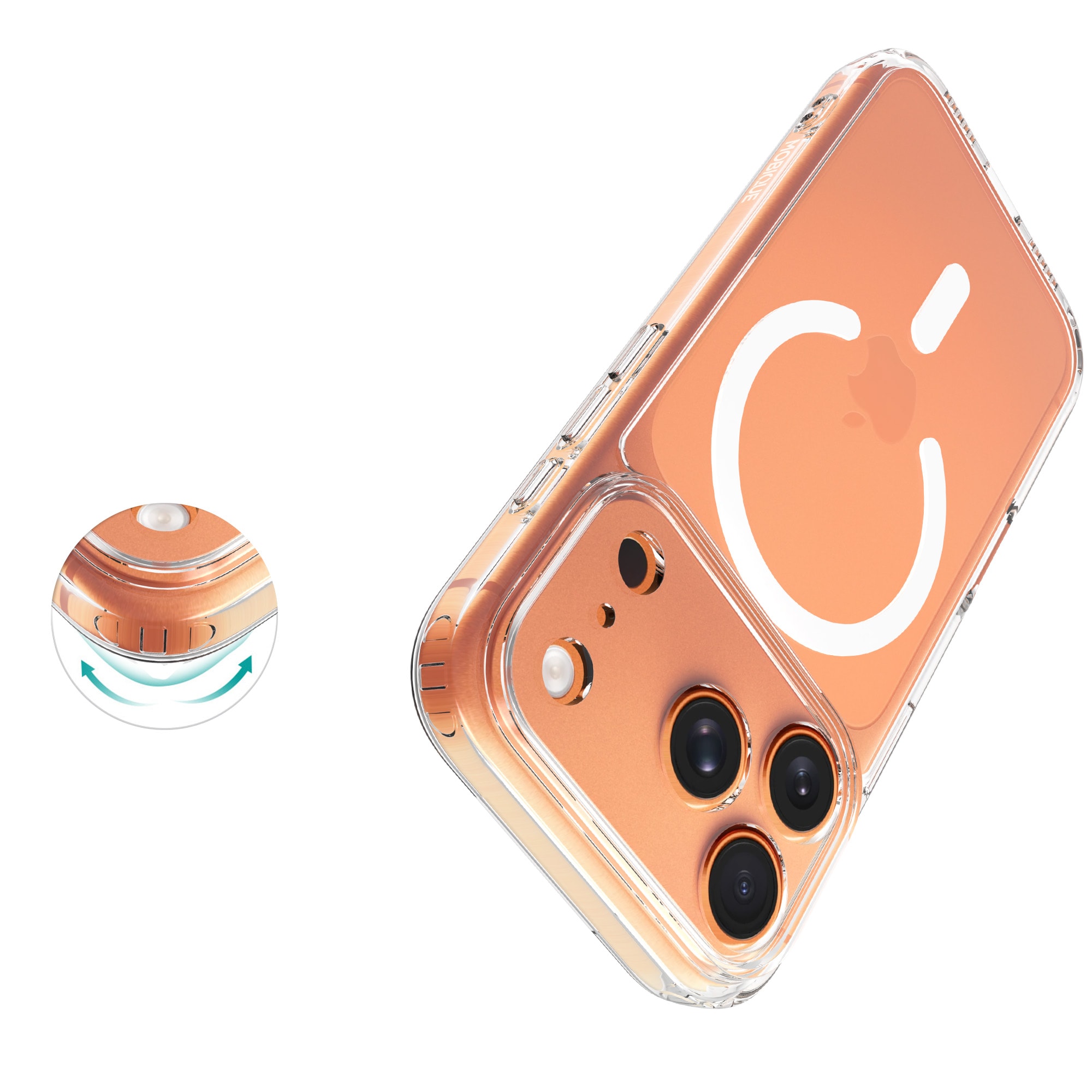 iPhone 17 Pro Max MagSafe Hybrid-skal, Genomskinlig