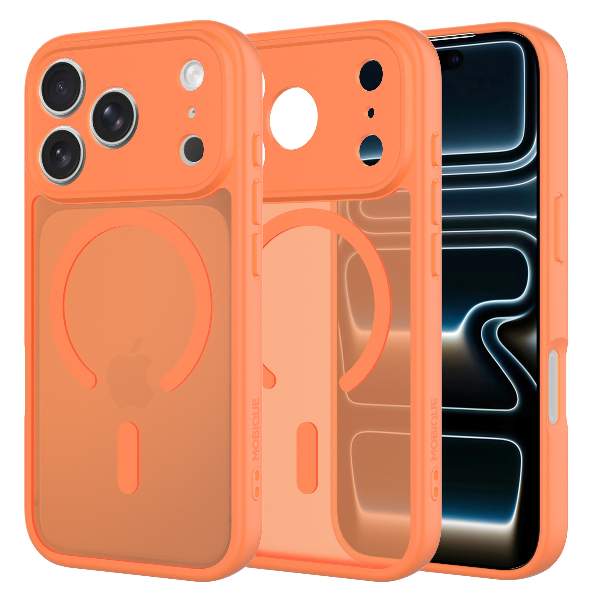 iPhone 17 Pro Max Hybrid-skal Magnetisk, Frosted Orange